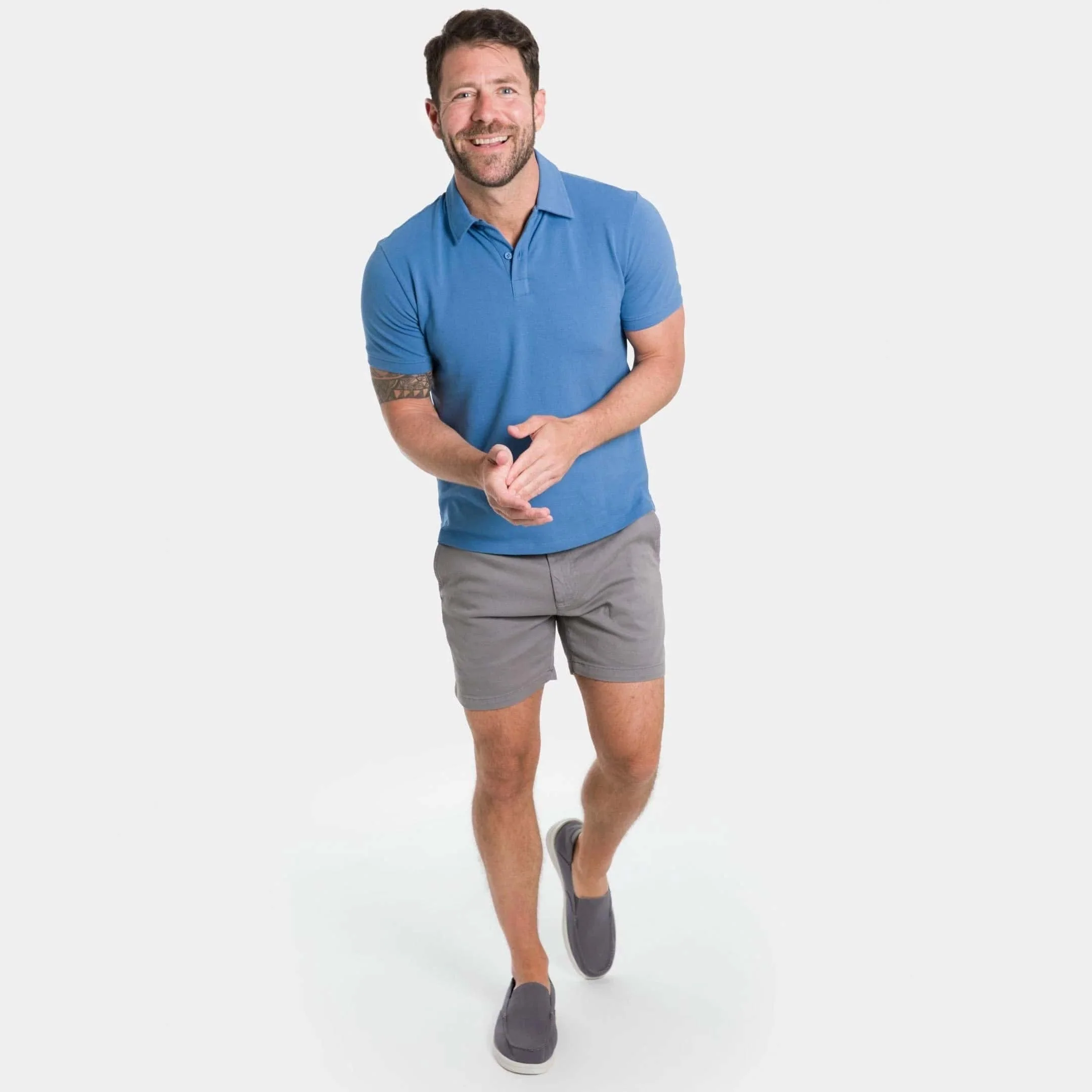 5" Grey Lightweight Stretch Chino Short - Image 6