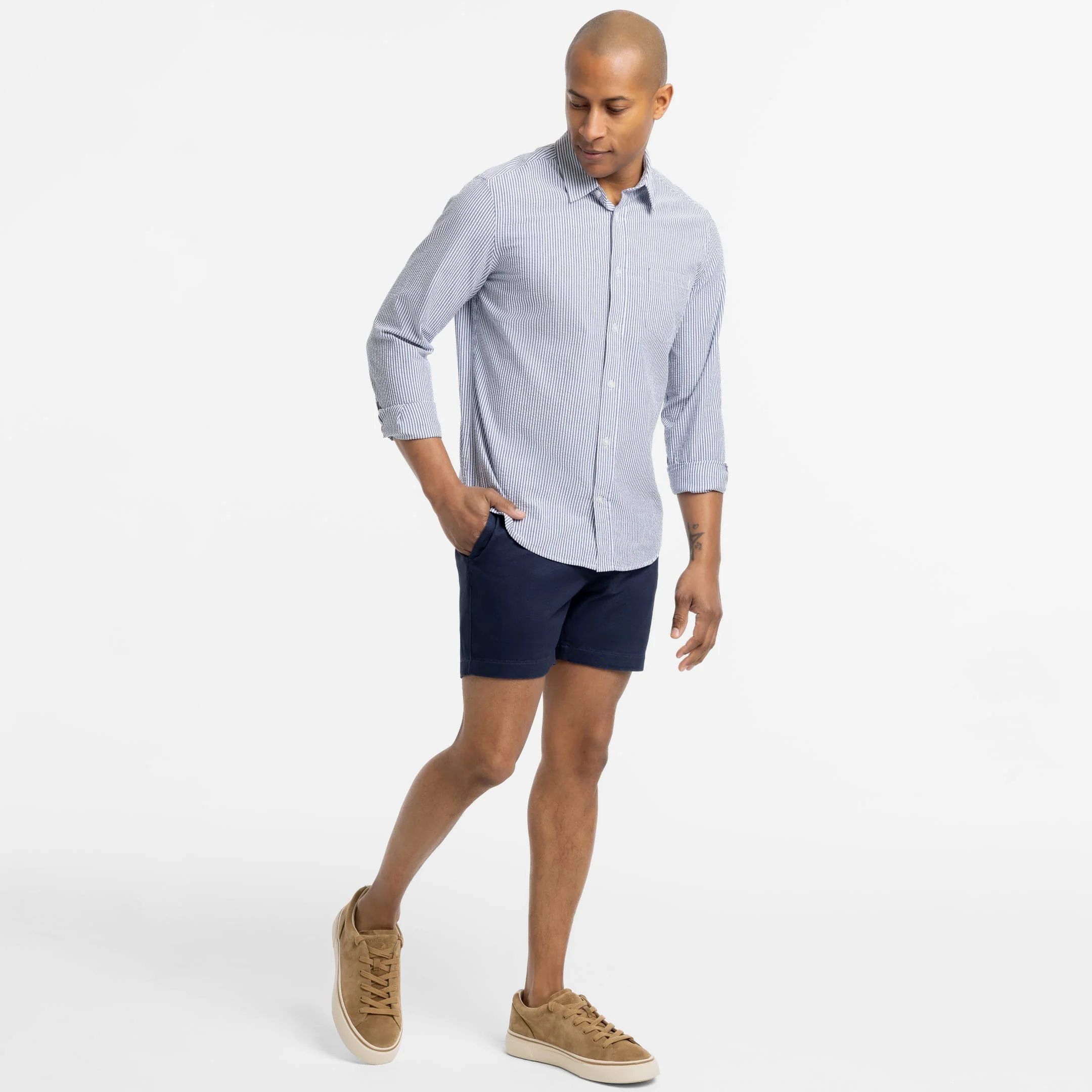 5" Navy Lightweight Signature Chino Short - Image 2