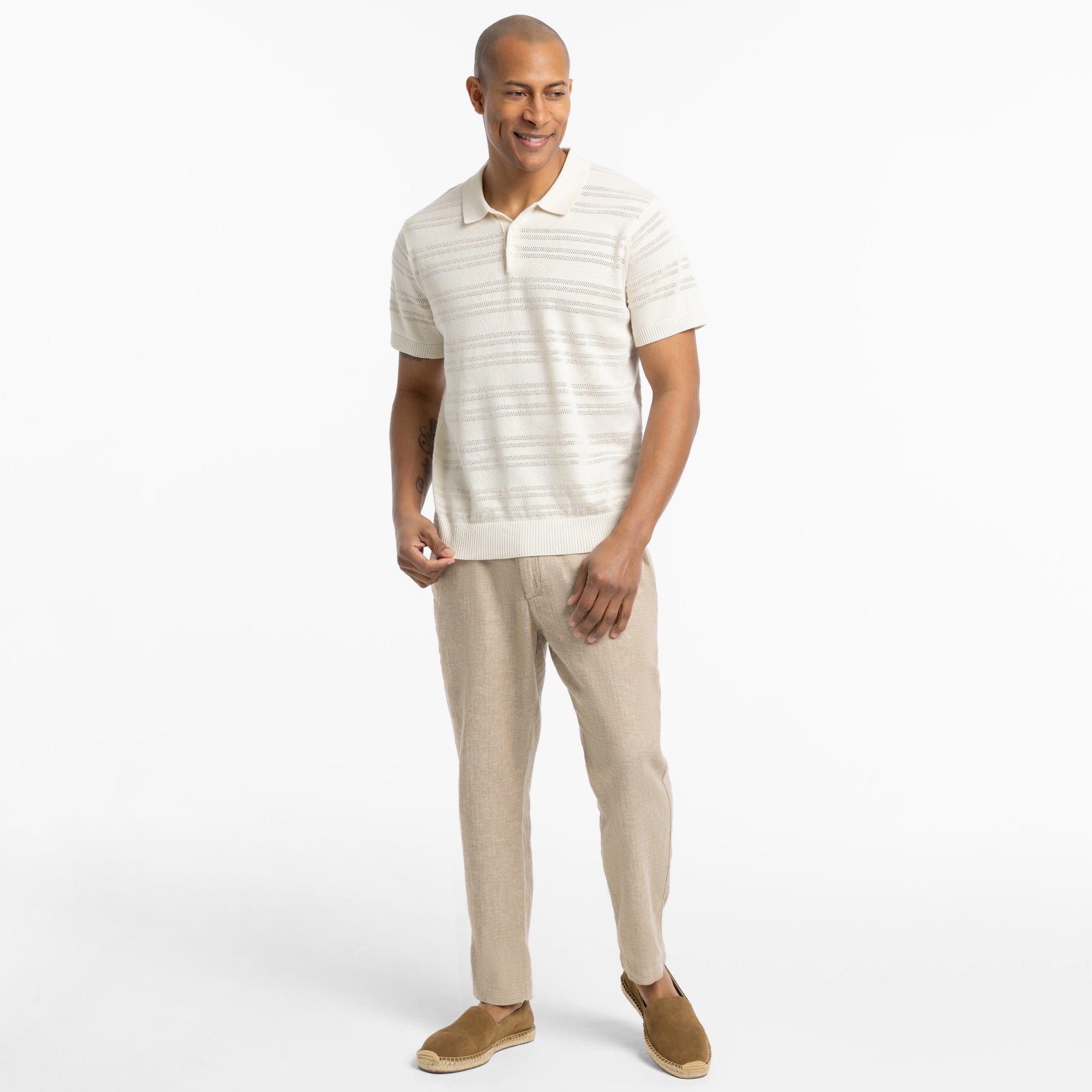 Alabaster Stripes Knit Polo - Image 2