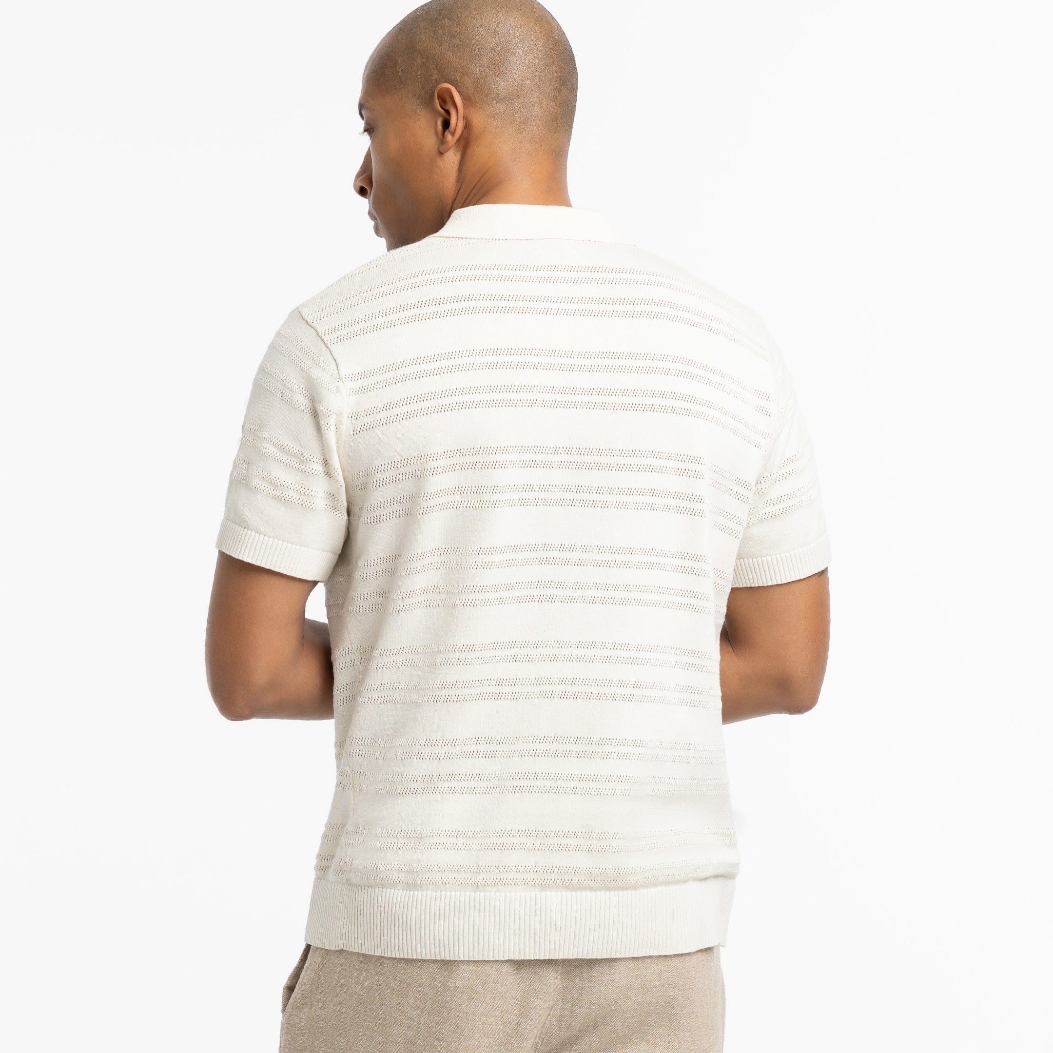 Alabaster Stripes Knit Polo - Image 3