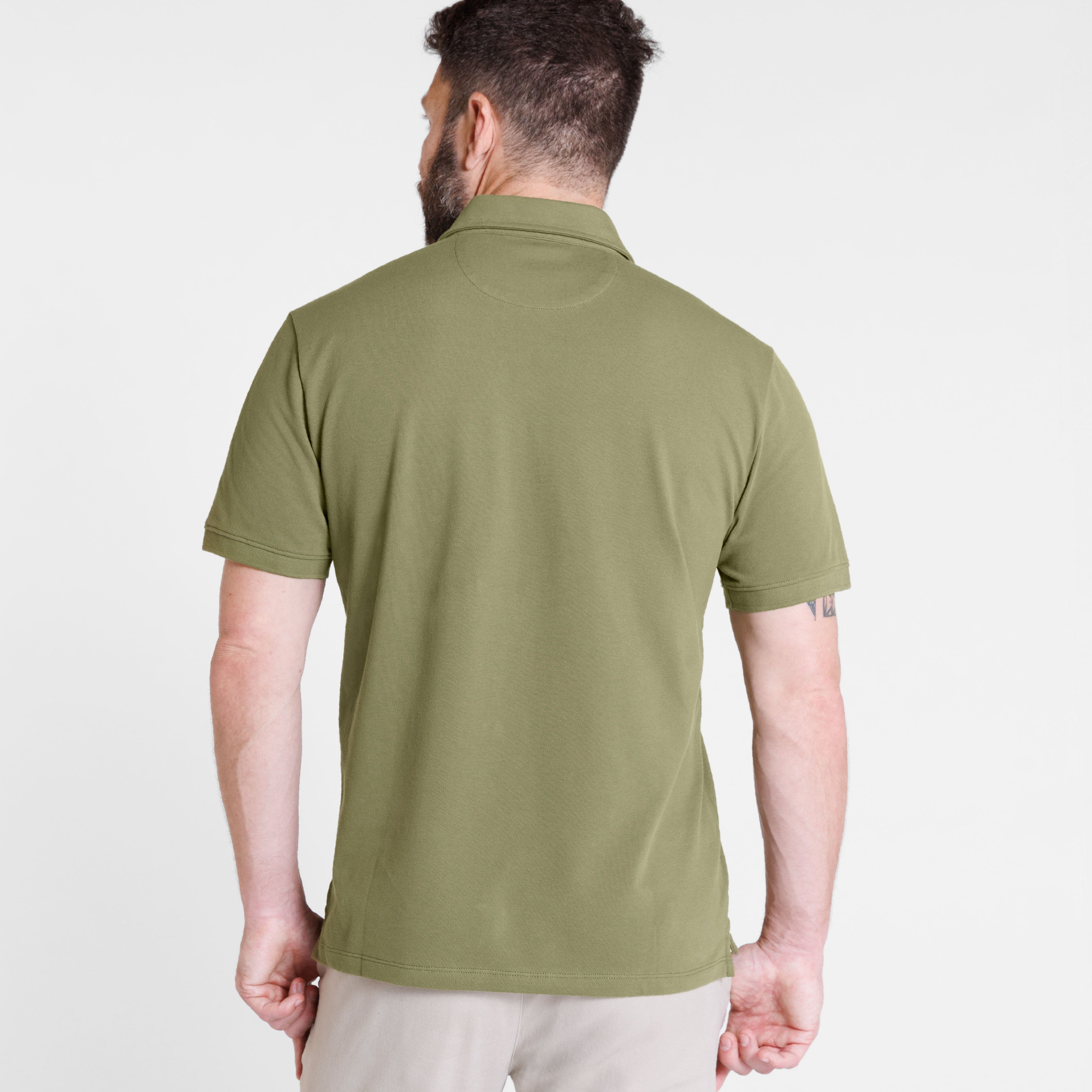 Army Green Pique Daily Polo - Image 3