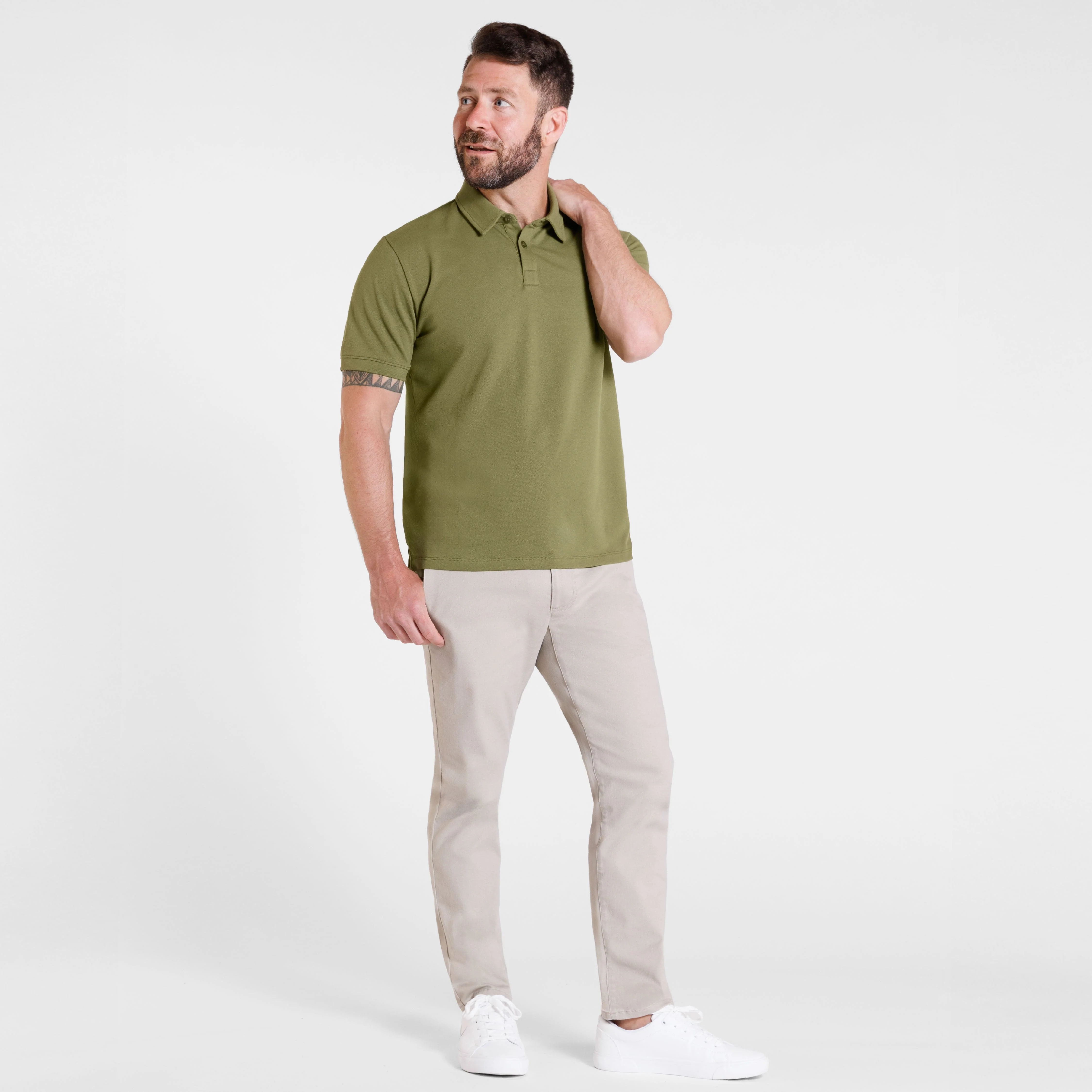Army Green Pique Daily Polo - Image 6