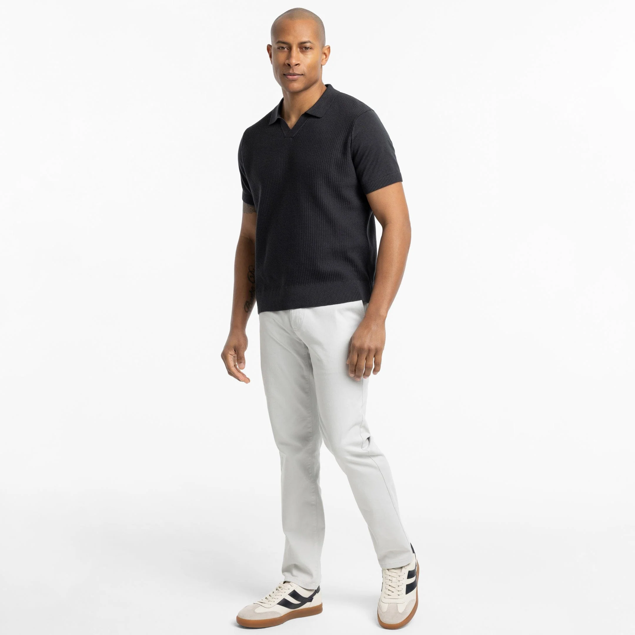 Black Knit Polo - Image 2