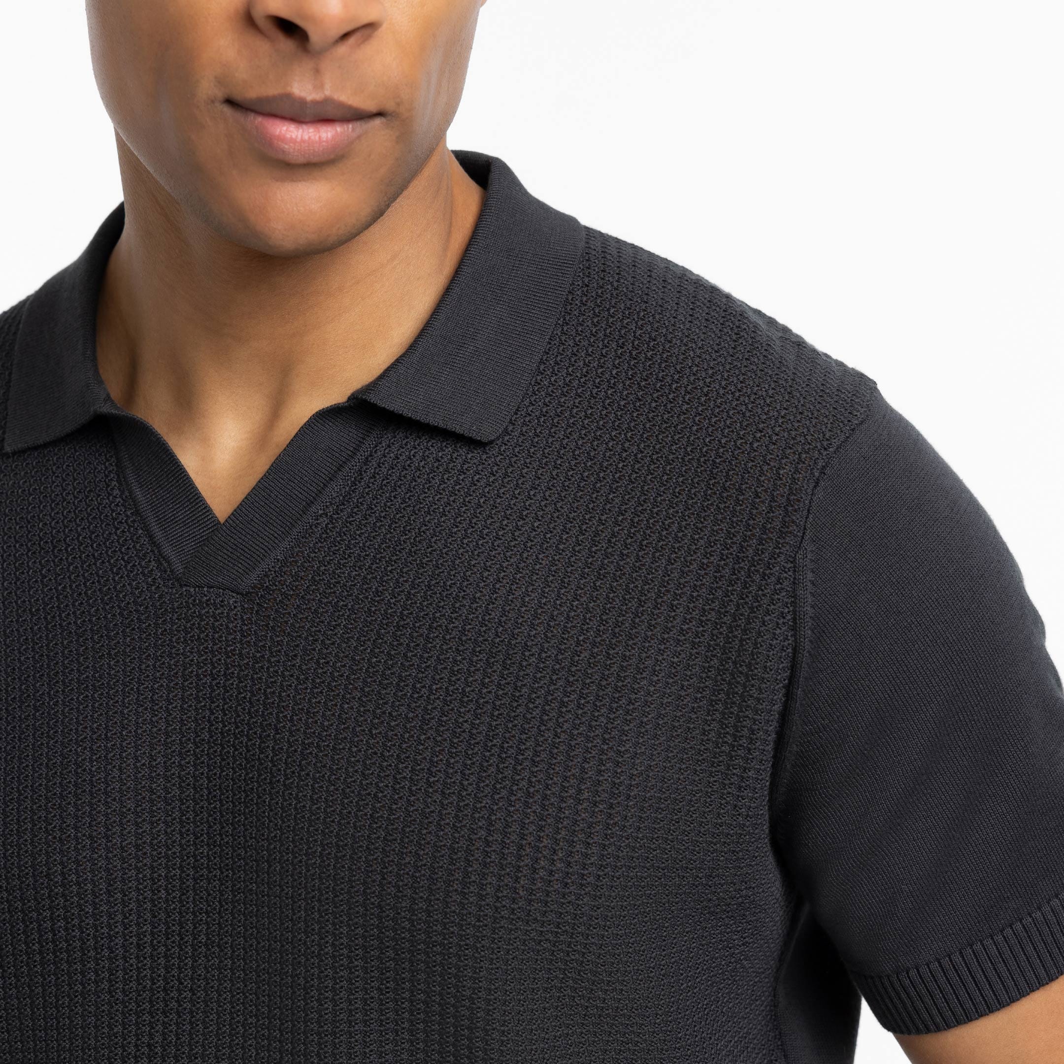 Black Knit Polo - Image 4