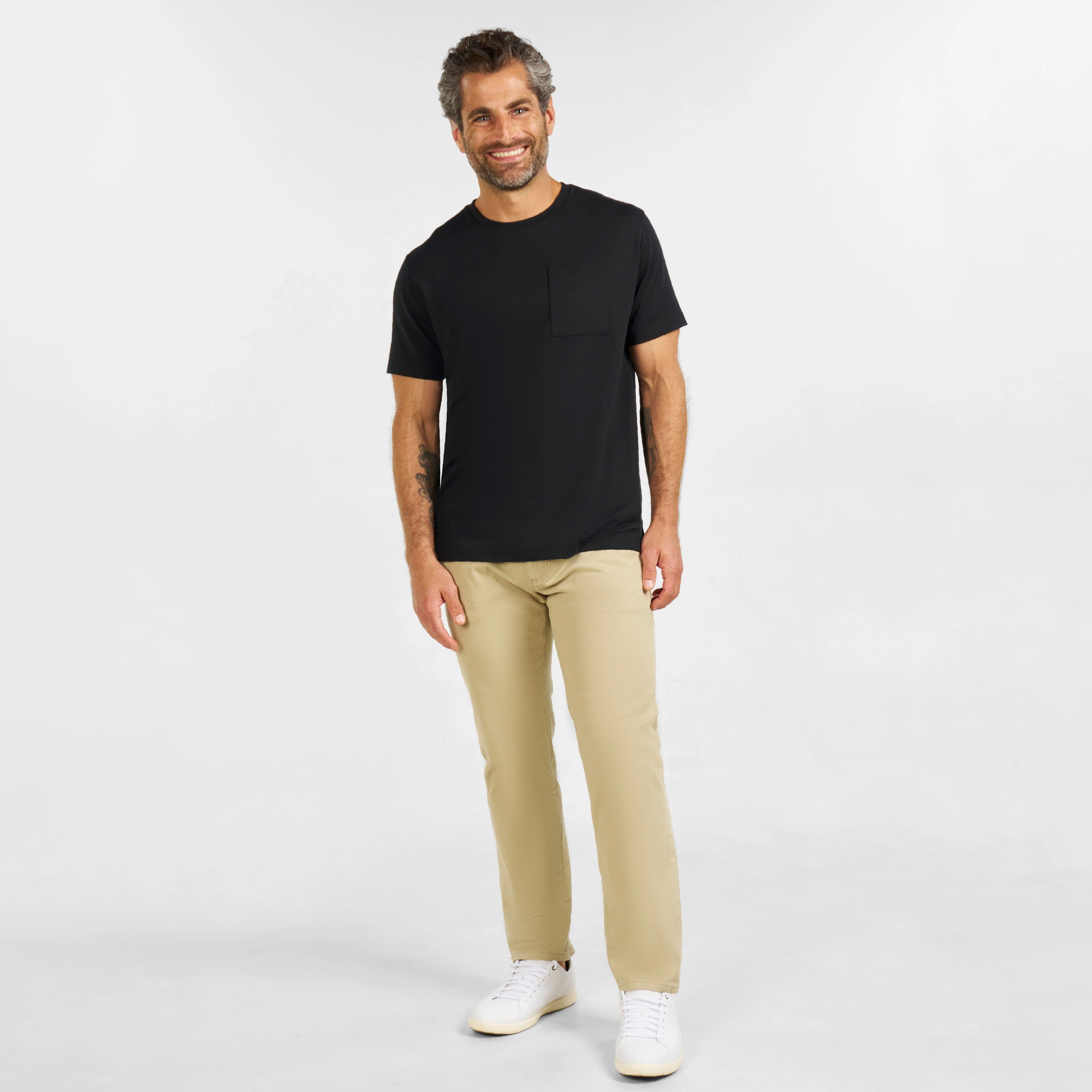 Black Micro Pique Crew Neck Tee - Image 6