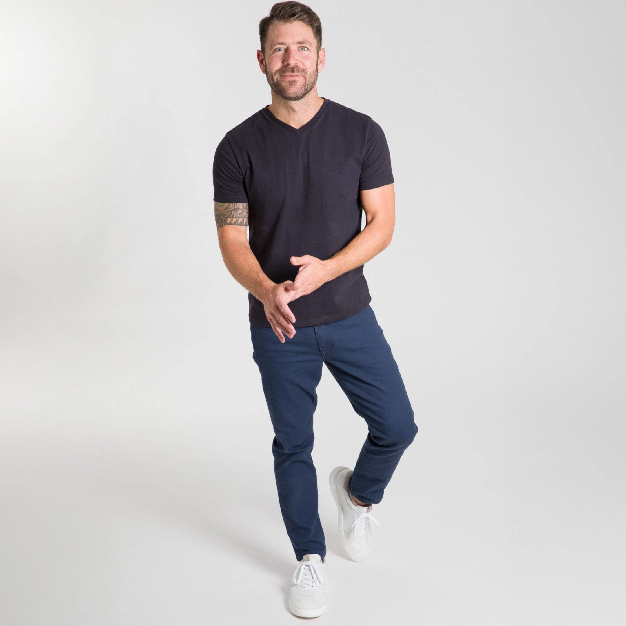 Black V-Neck Tee - Image 2
