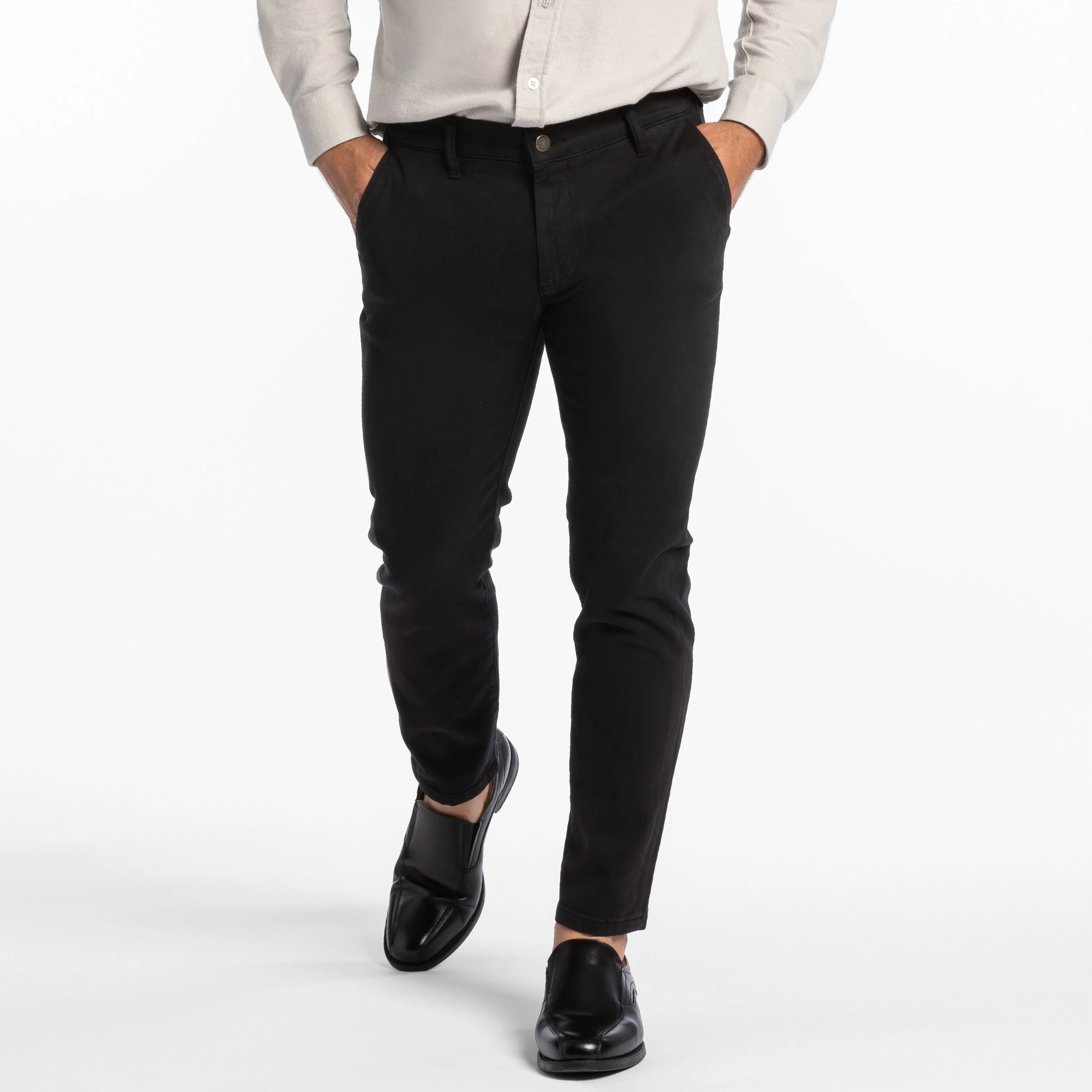 Black Washed Stretch Chino