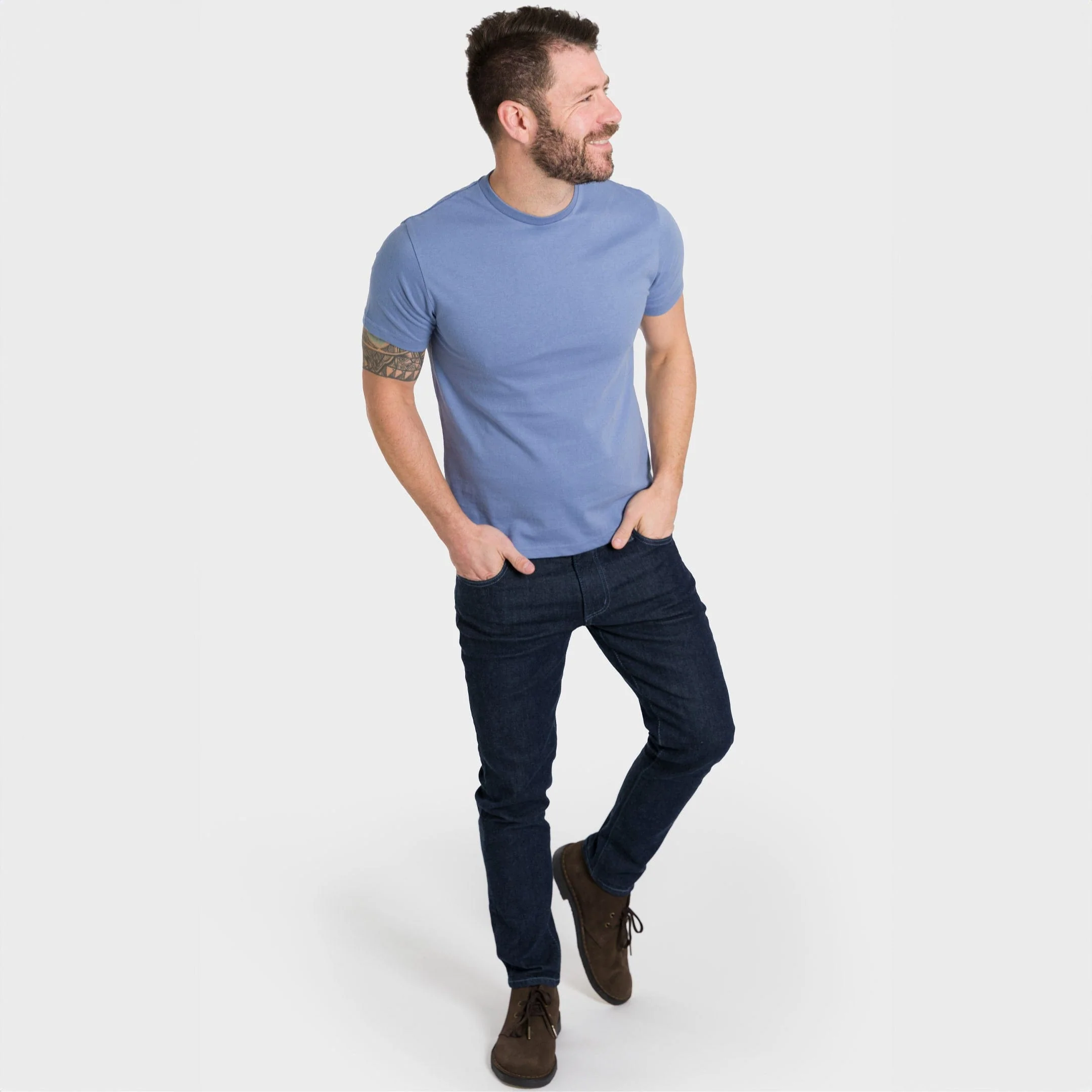 Blue Crew Neck Tee - Image 2