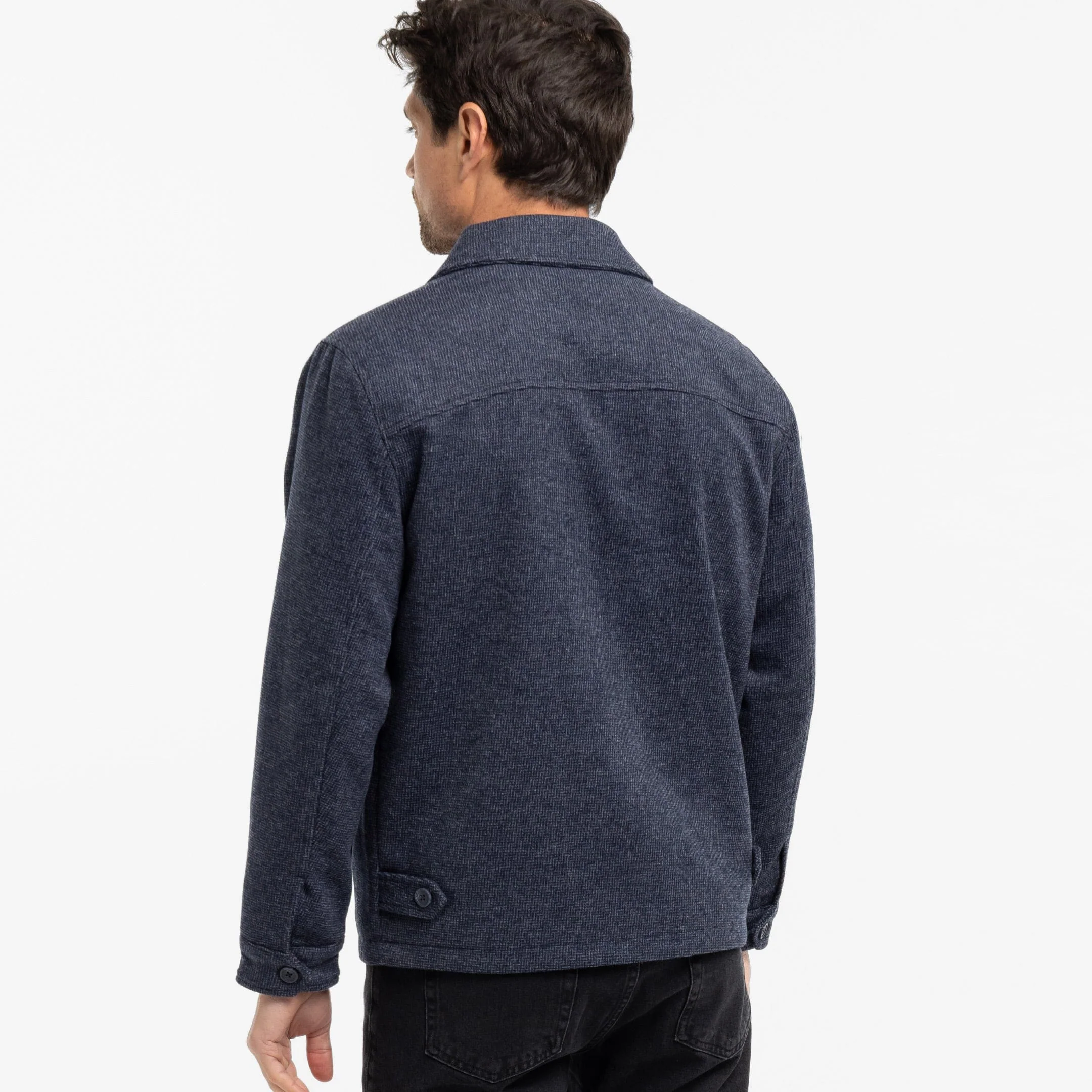 Blue Herringbone City Jacket - Image 3