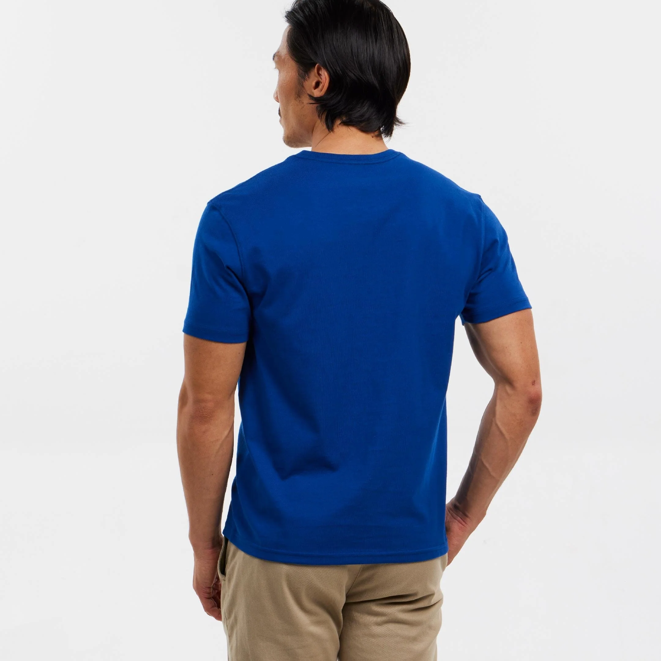 Blue Short Sleeve Pima Cotton Henley - Image 3