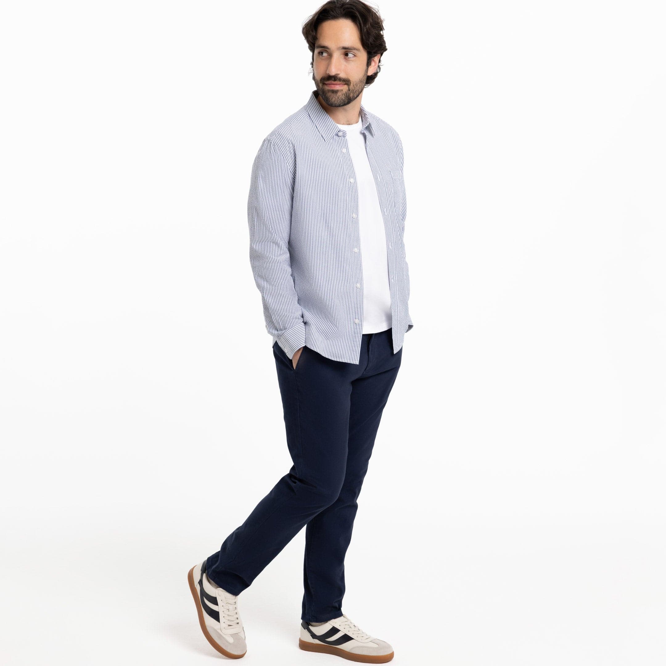 Blue Stripe Seersucker Shirt - Image 2