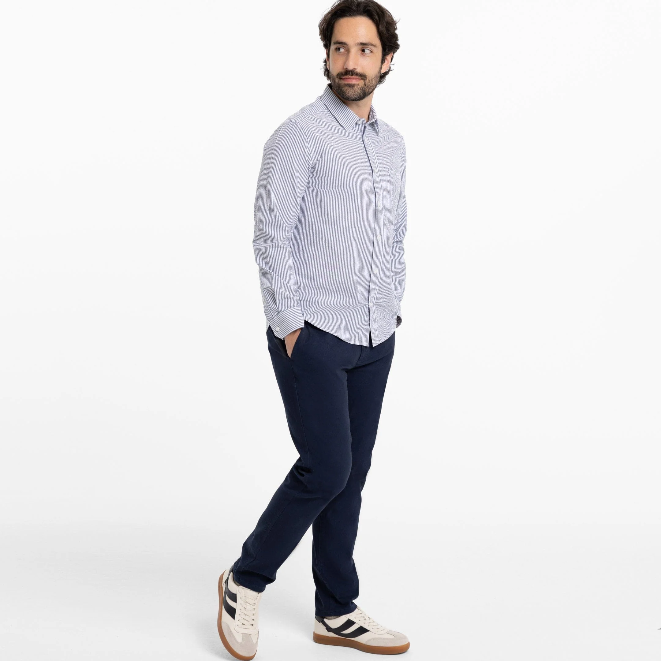 Blue Stripe Seersucker Shirt - Image 6