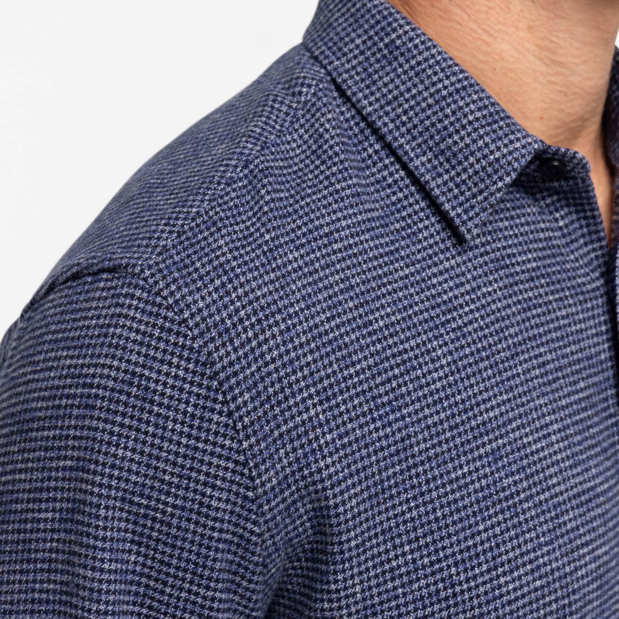 Blue Textured Brushed Shirt - Image 4