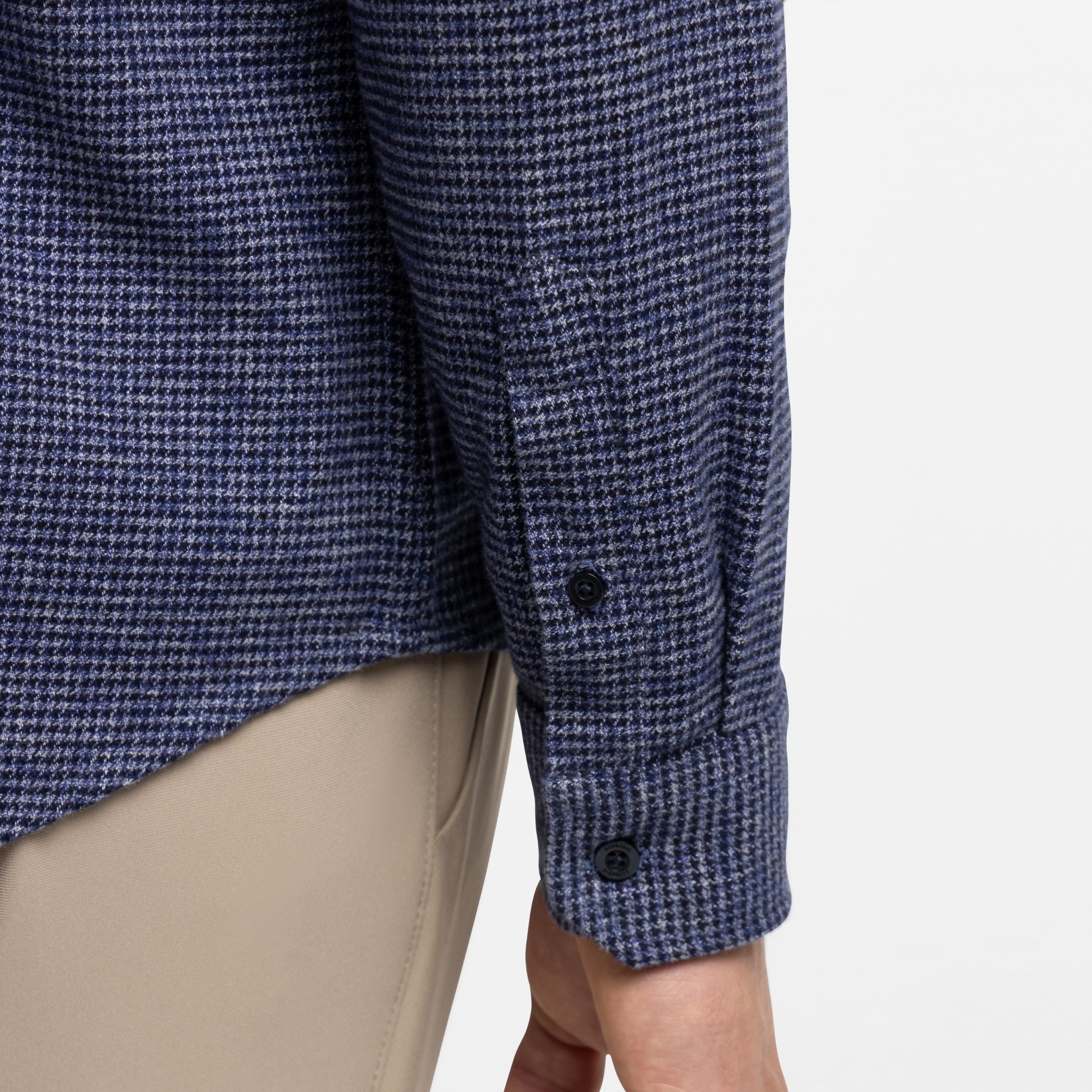 Blue Textured Brushed Shirt - Image 5