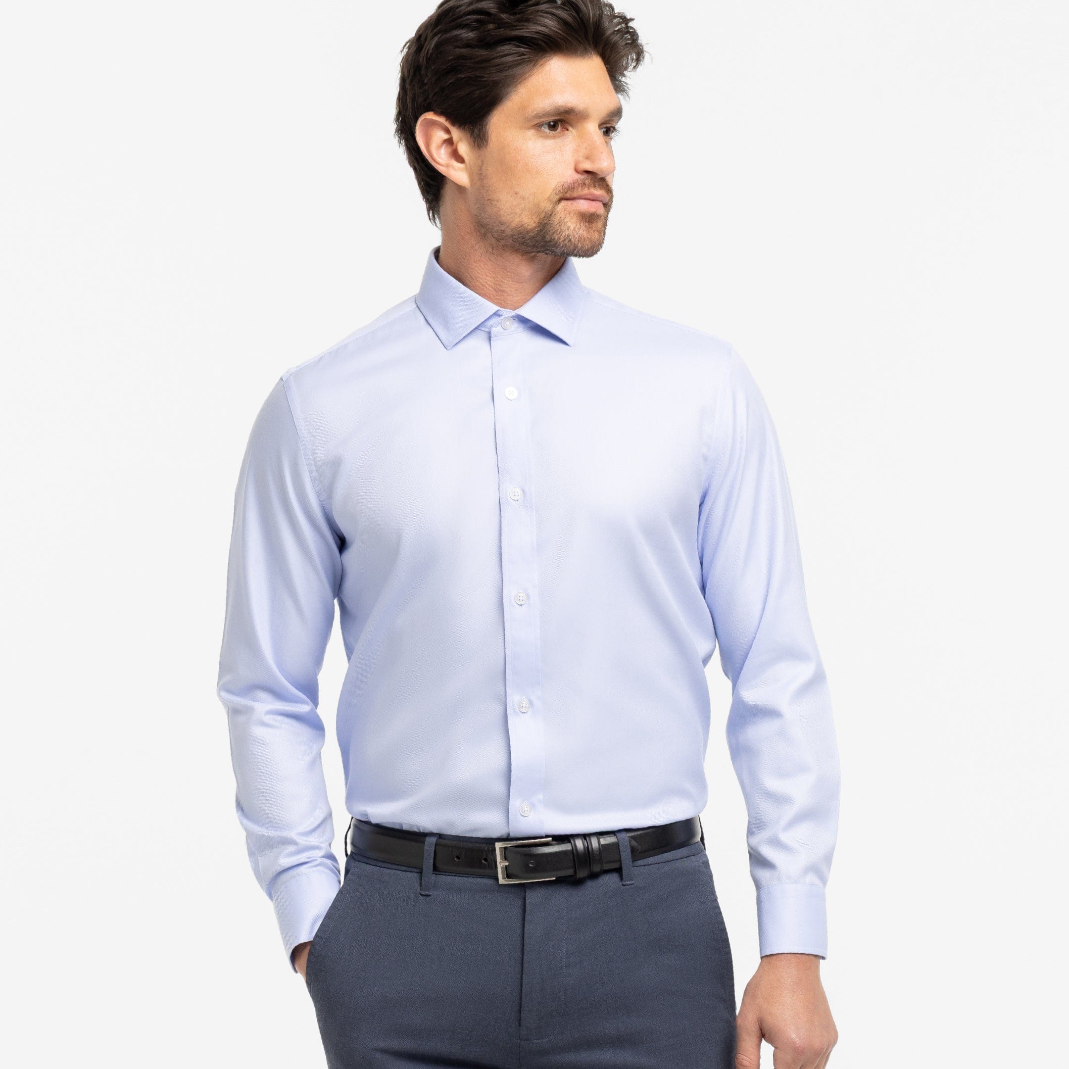Blue Twill Dress Shirt