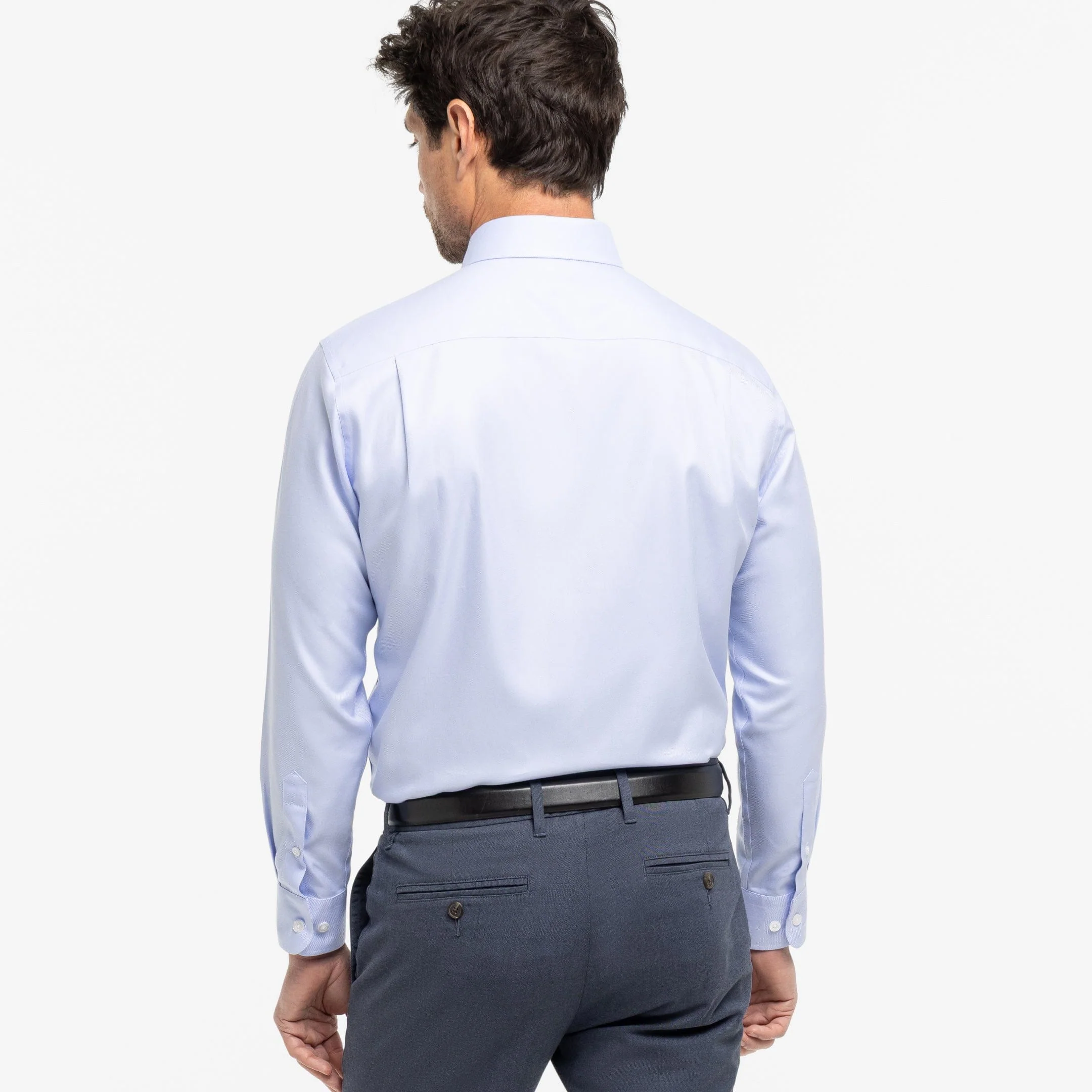 Blue Twill Dress Shirt - Image 3