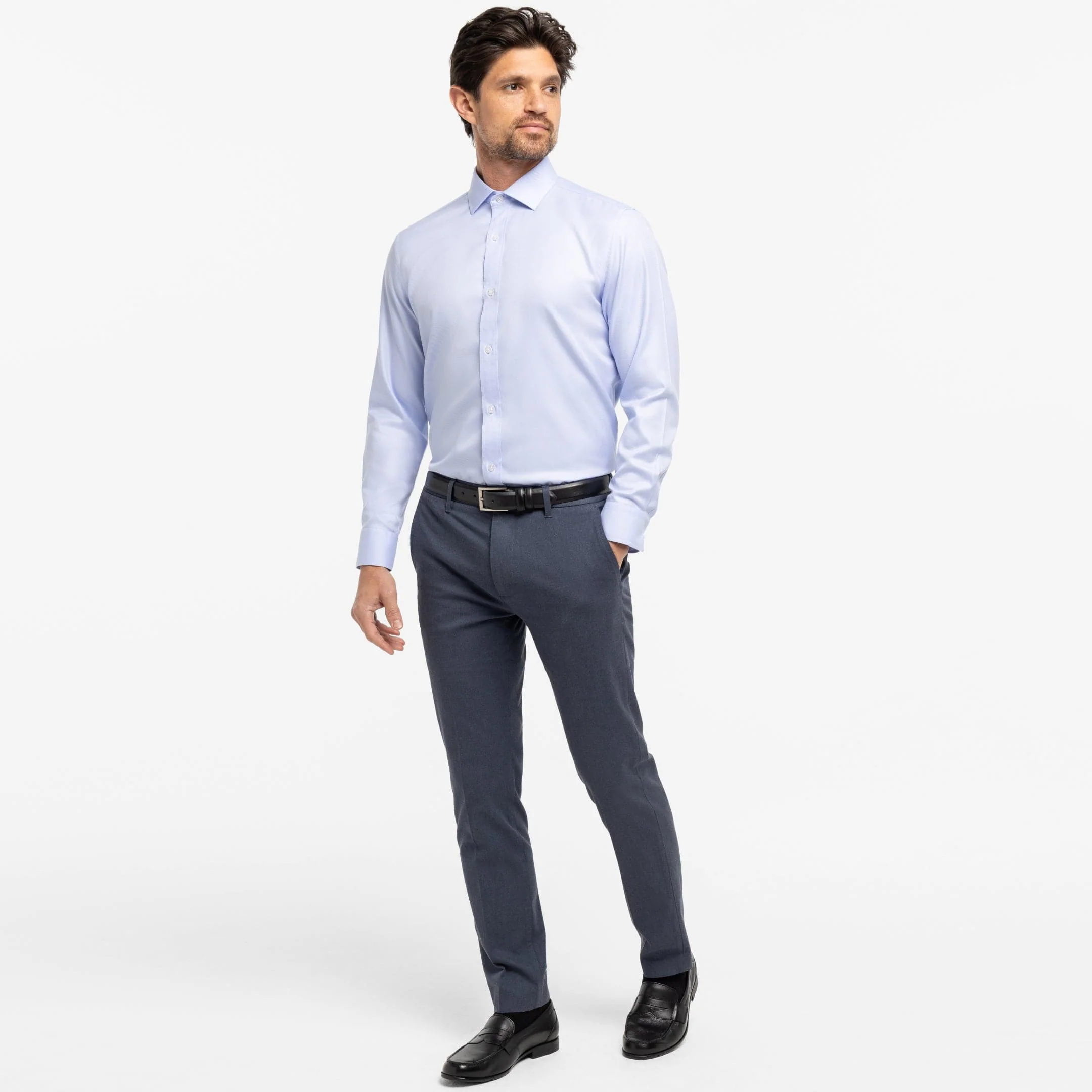 Blue Twill Dress Shirt - Image 6