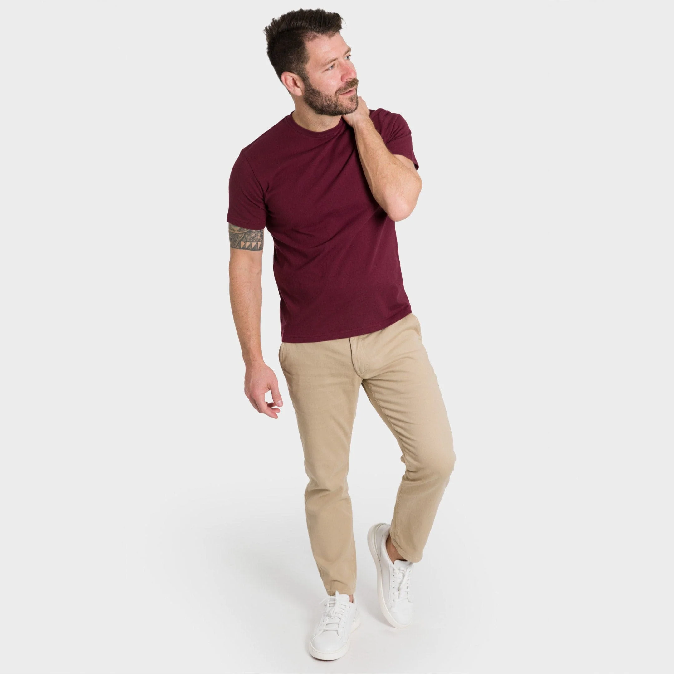 Burgundy Crew Neck Tee - Image 2