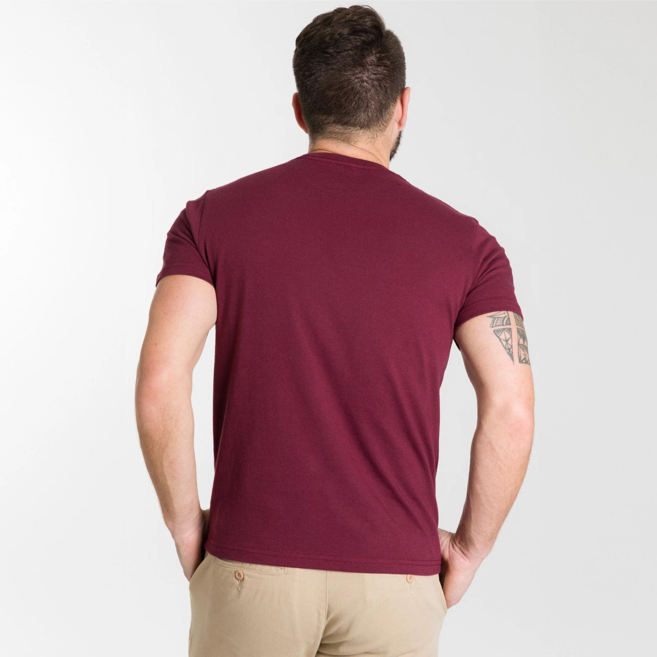Burgundy Crew Neck Tee - Image 3