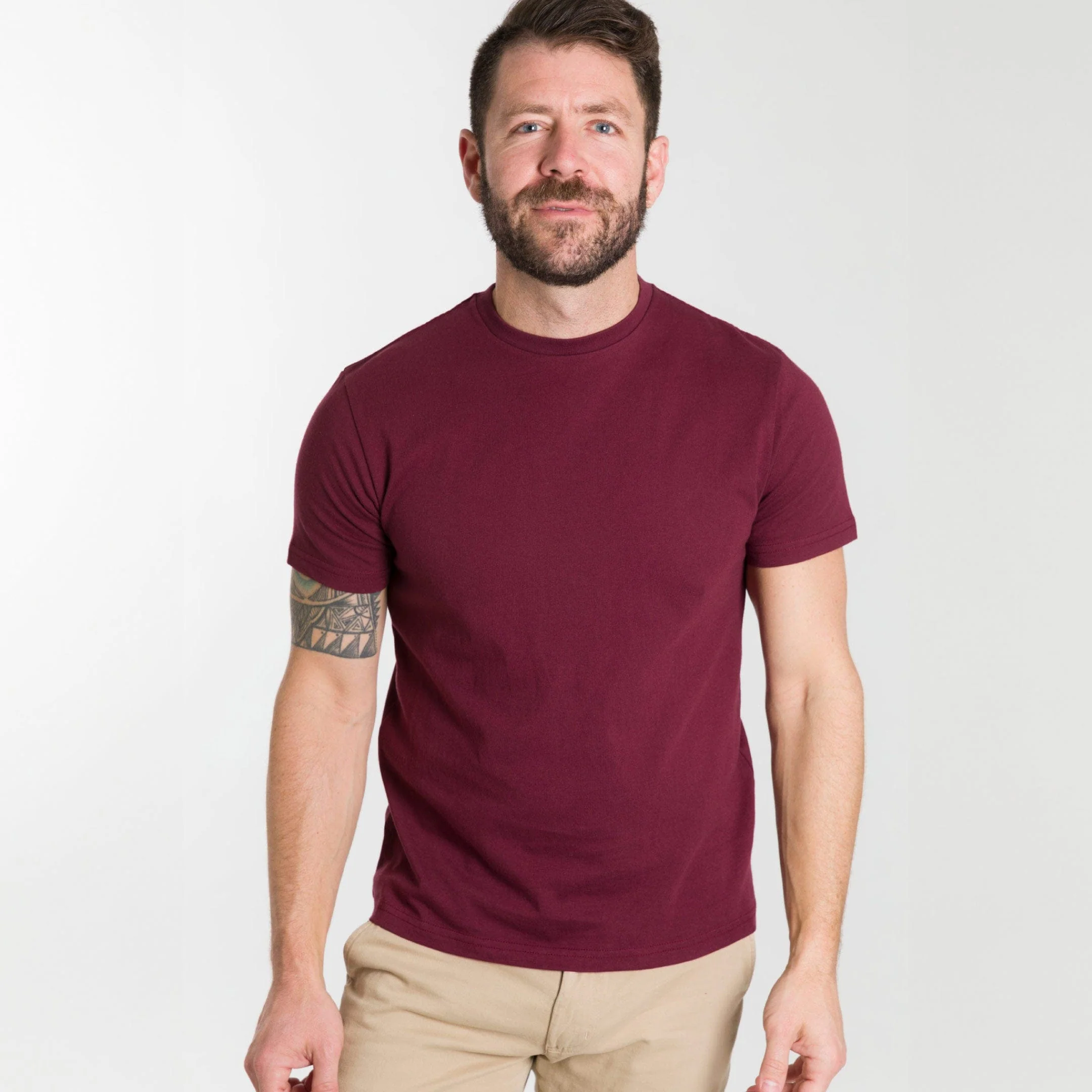 Burgundy Crew Neck Tee - Image 5