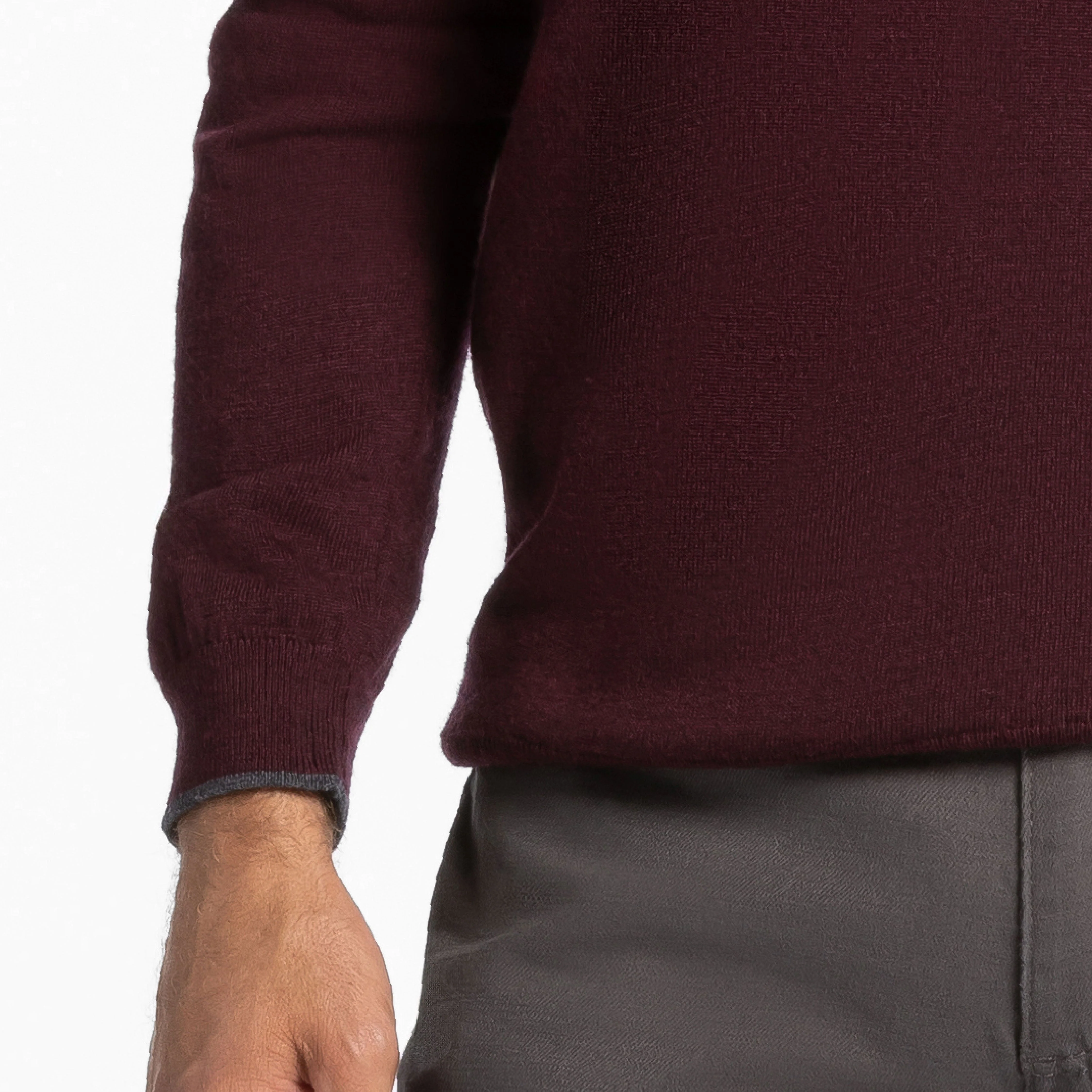 Burgundy Merino Quarter-Zip Sweater - Image 4