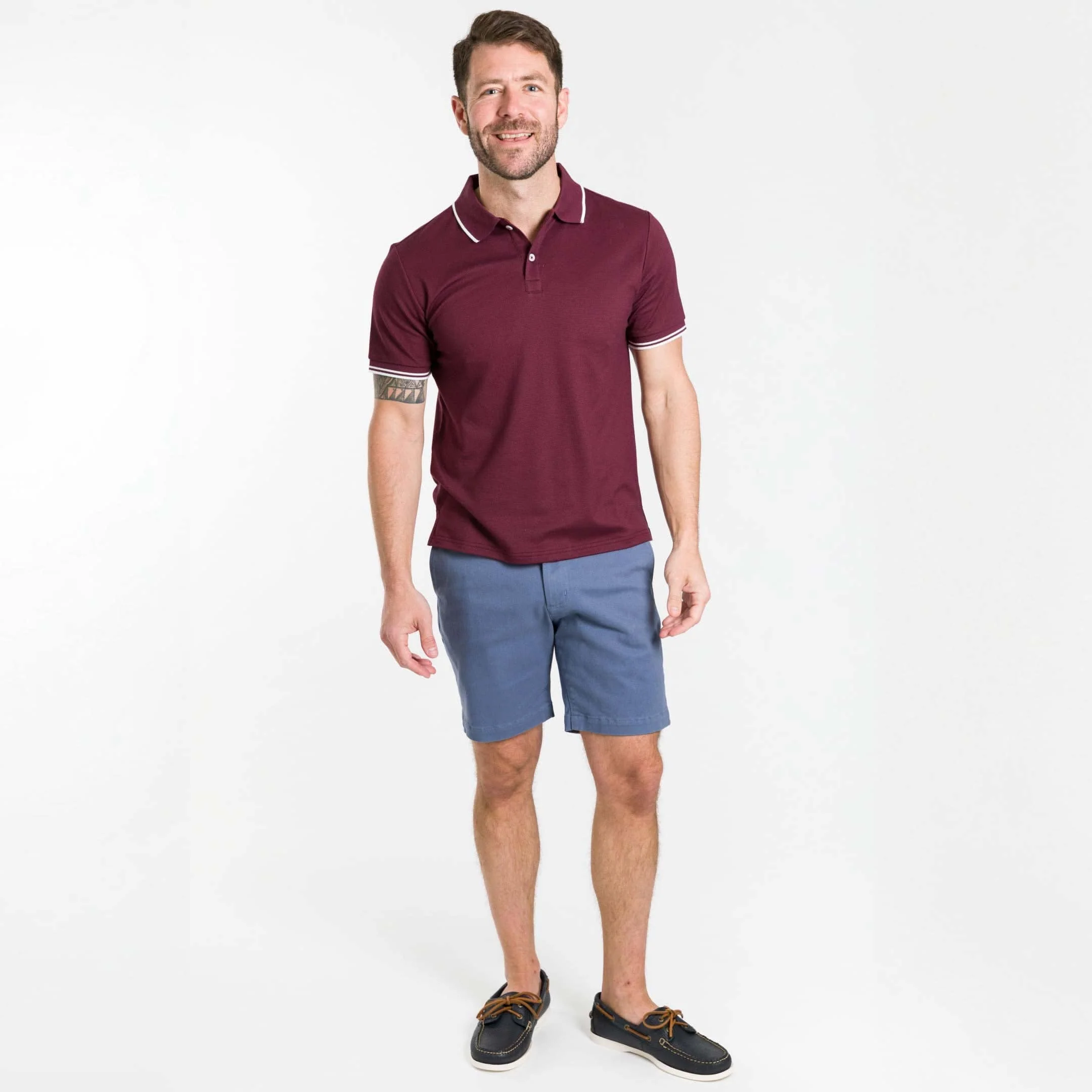 Burgundy Micro Pique Polo - Image 2
