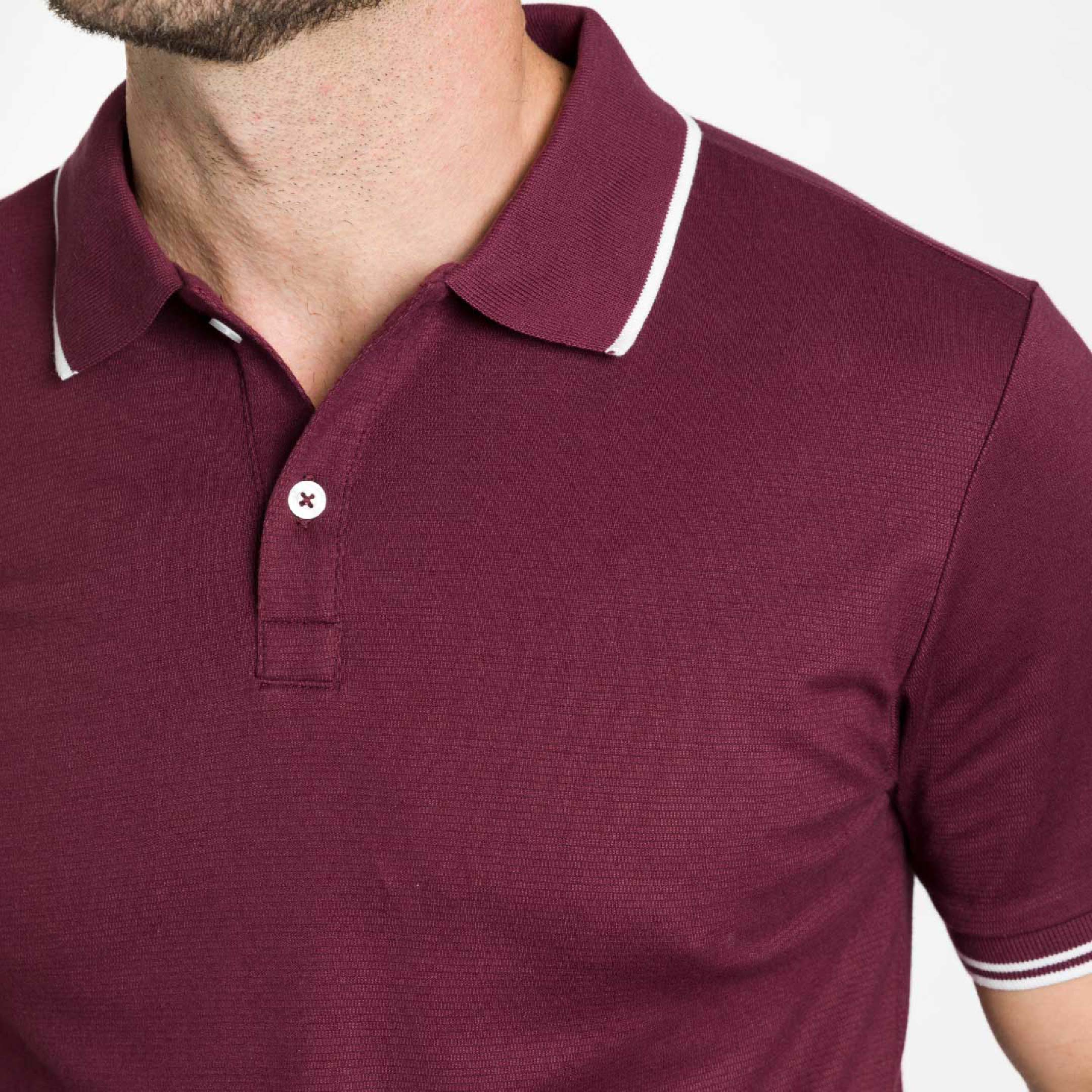 Burgundy Micro Pique Polo - Image 5