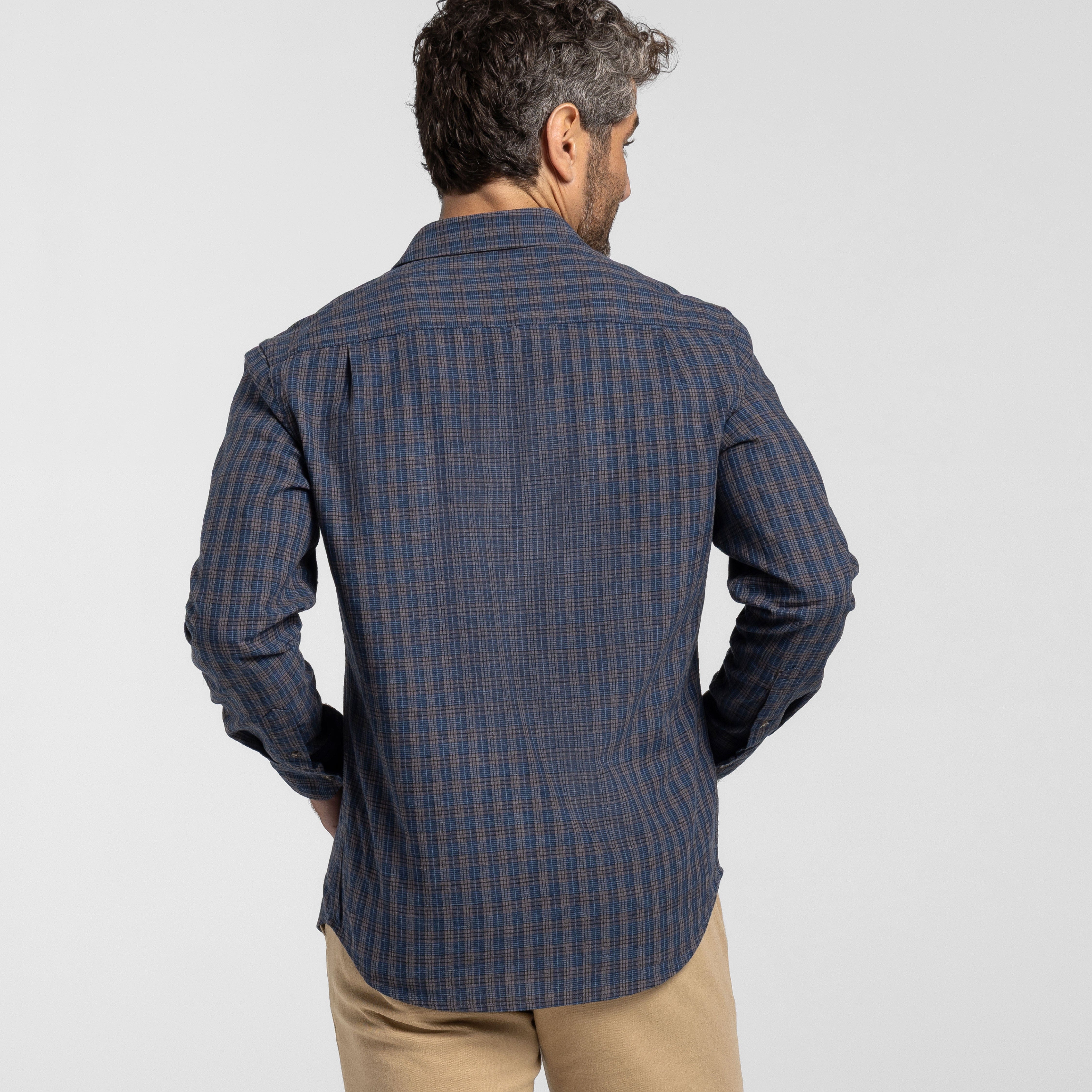 Buxton Blue Linen Shirt - Image 3