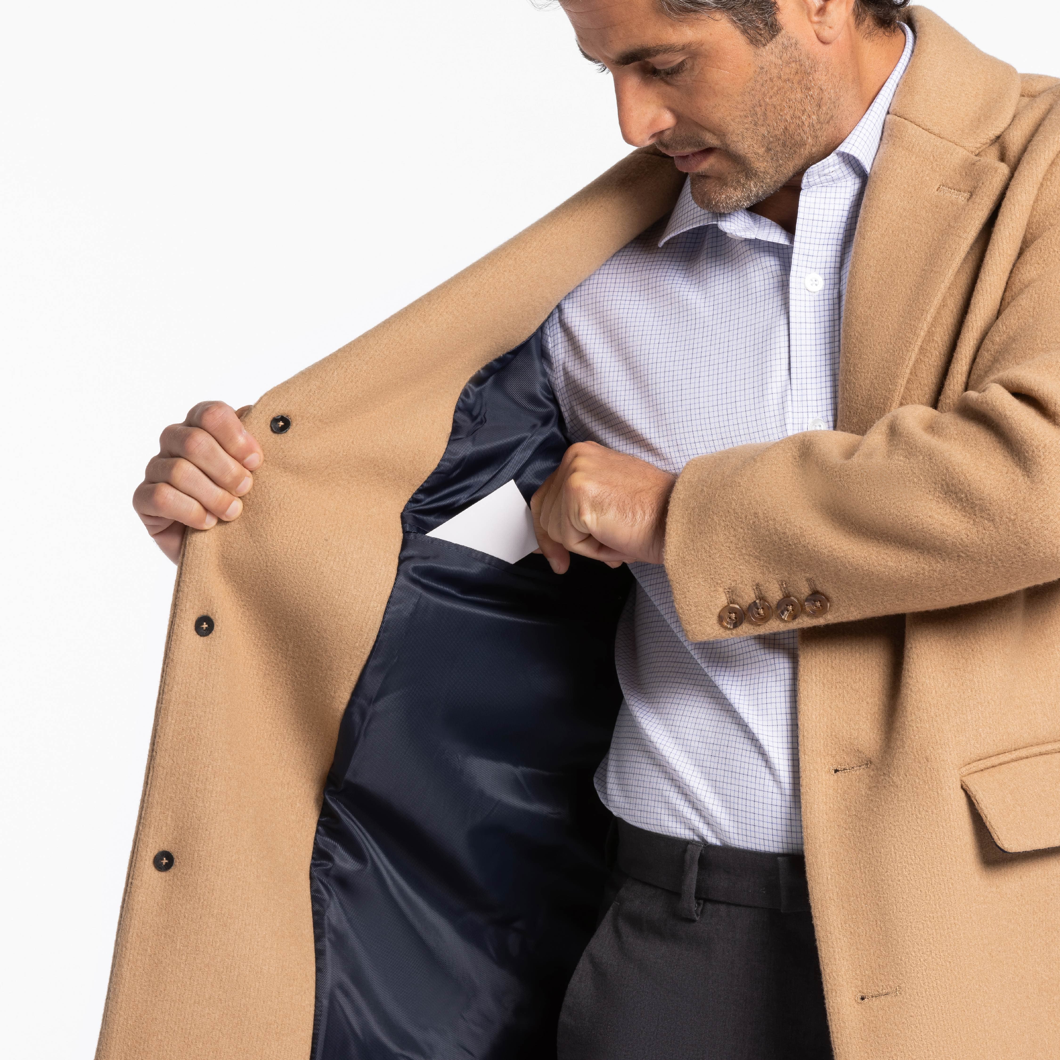 Camel Wool Top Coat - Image 4
