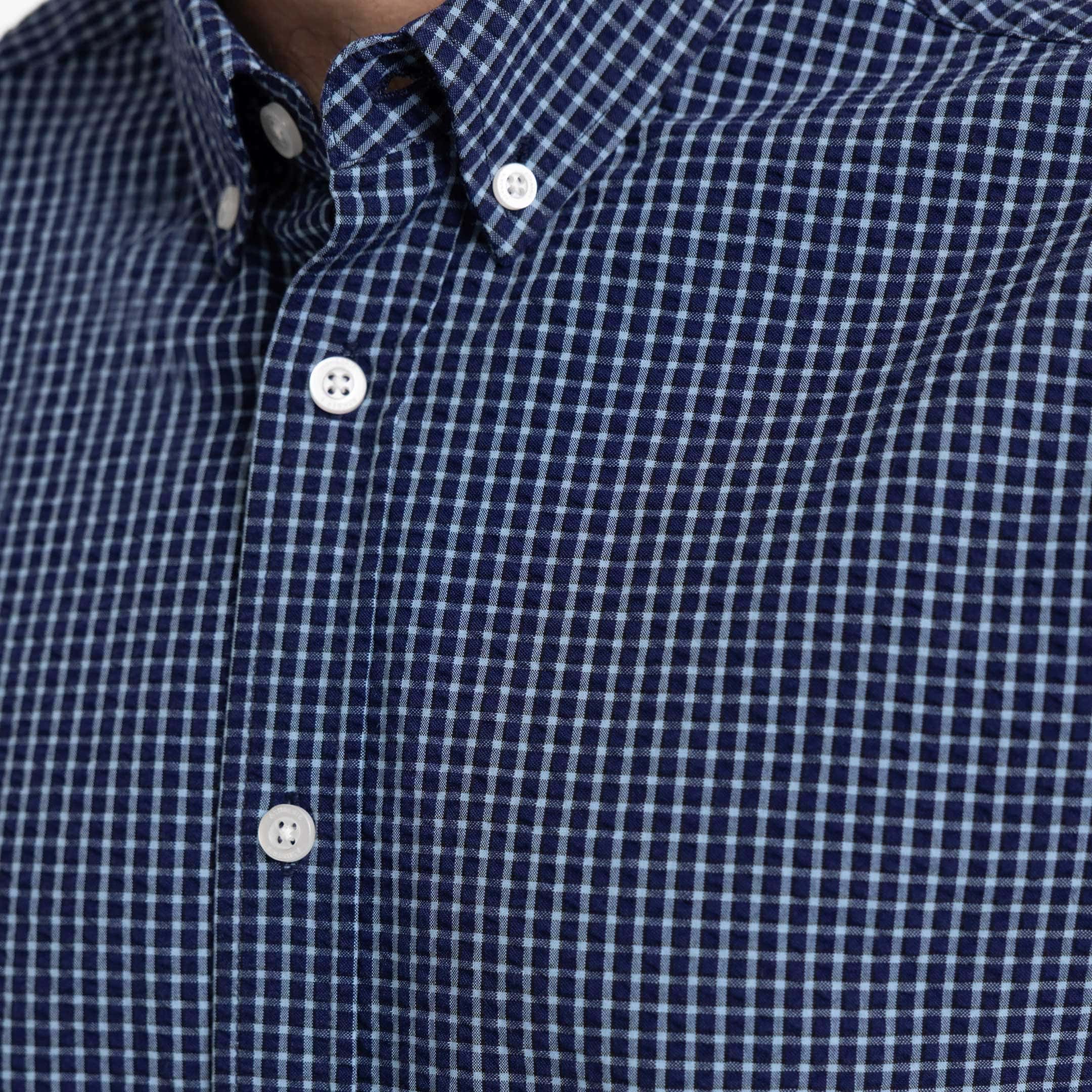 Cape Plaid Seersucker Short Sleeve Shirt - Image 4