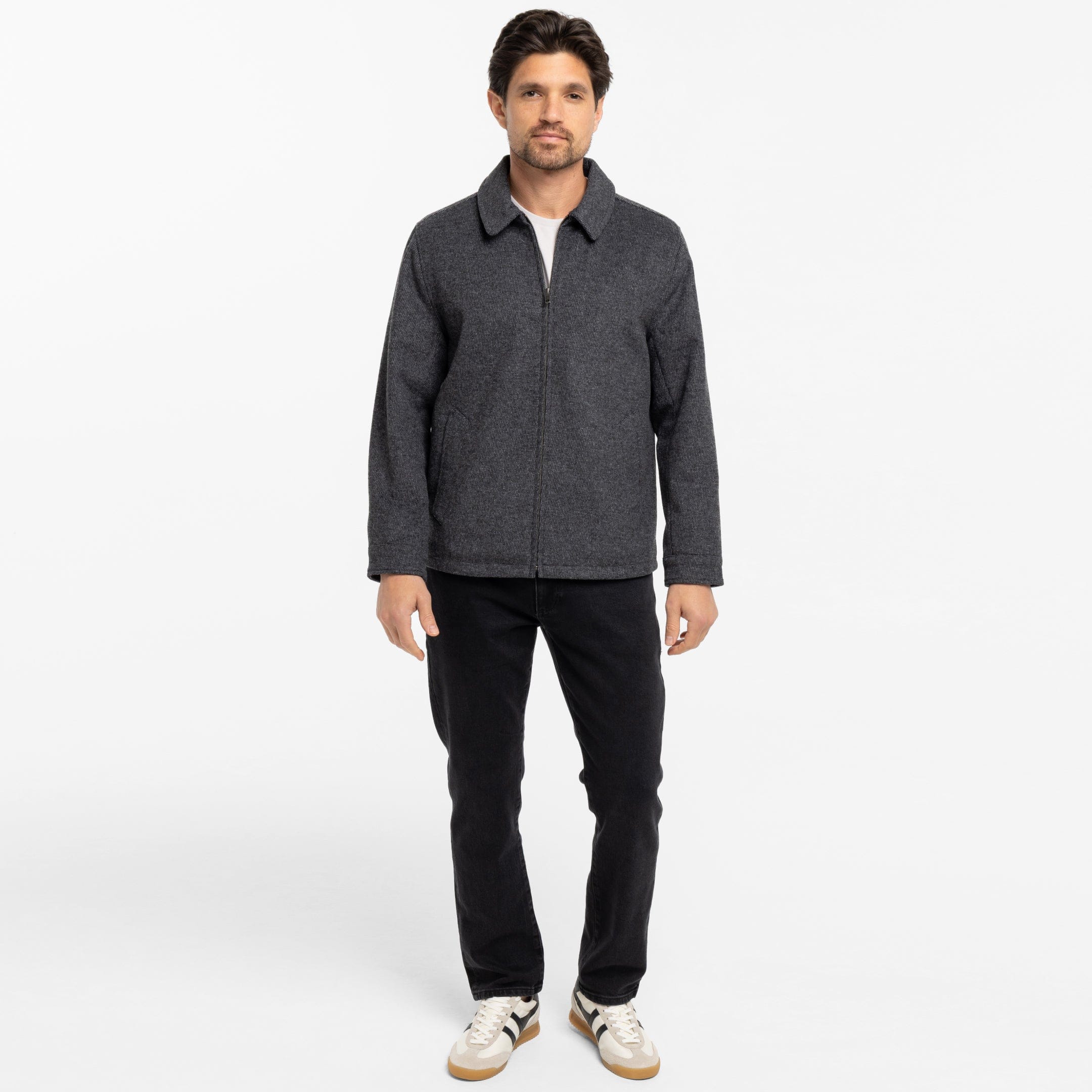 Charcoal Herringbone City Jacket - Image 2