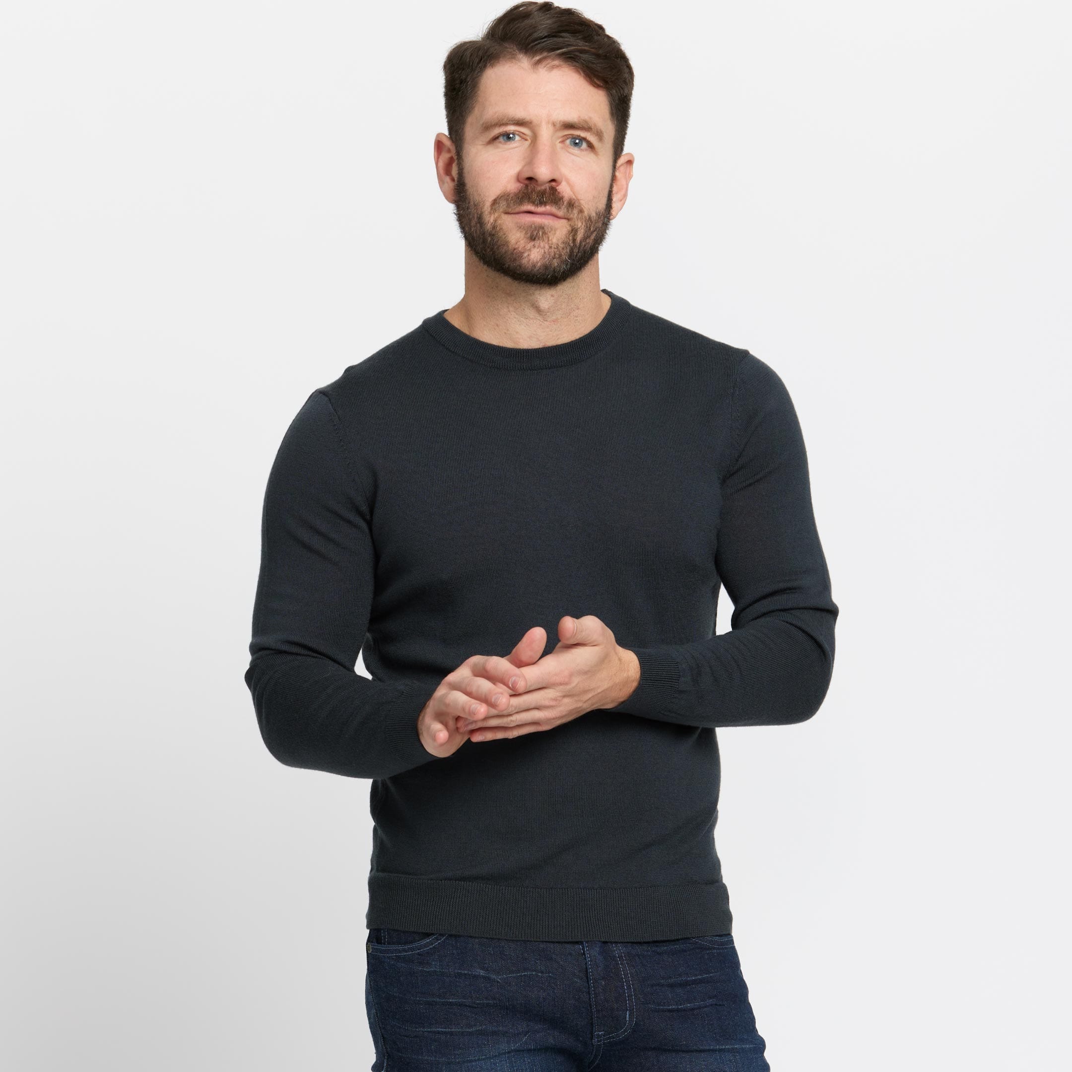 Charcoal Merino Crew Neck Sweater - Image 6