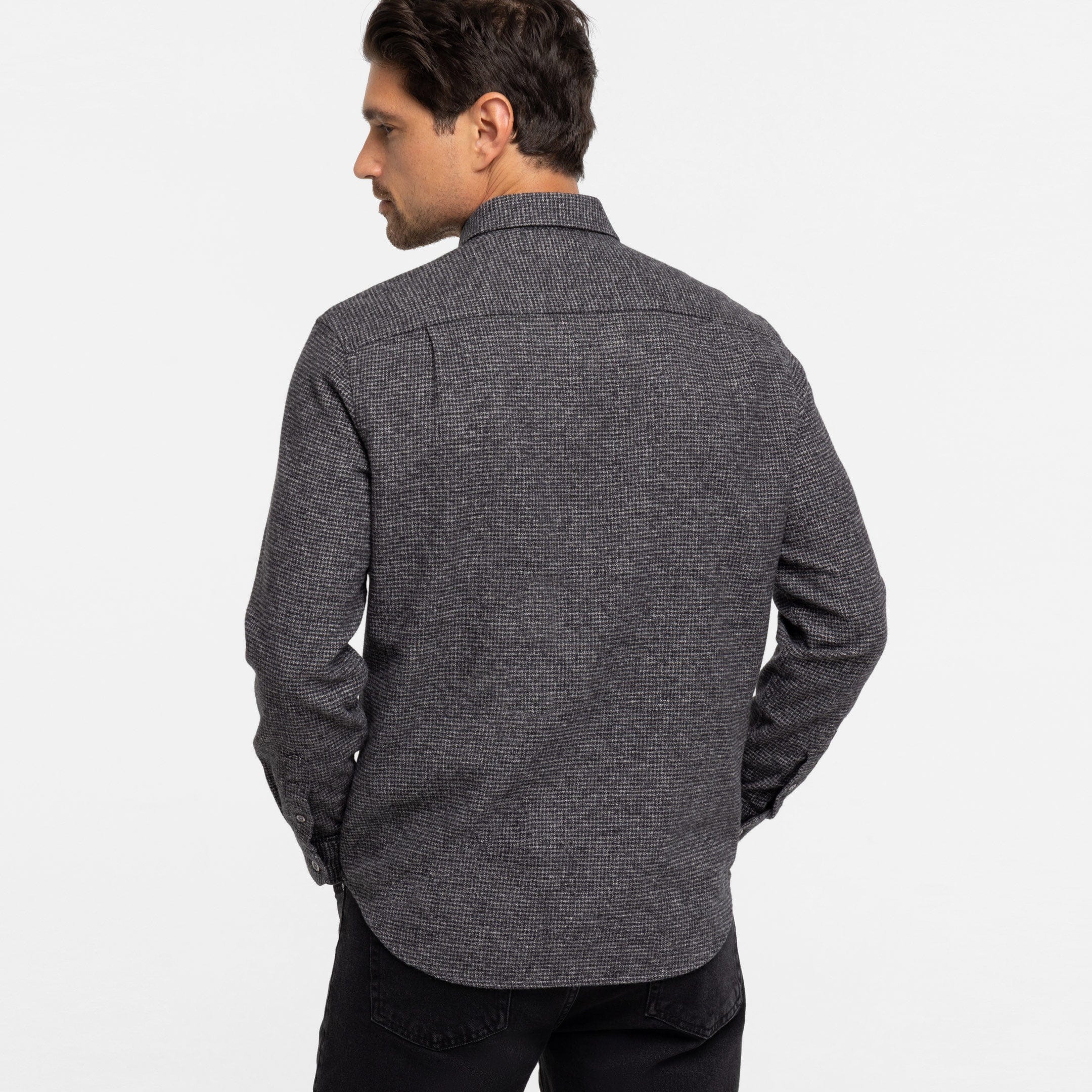 Charcoal Textured Brushed Shirt - Image 3