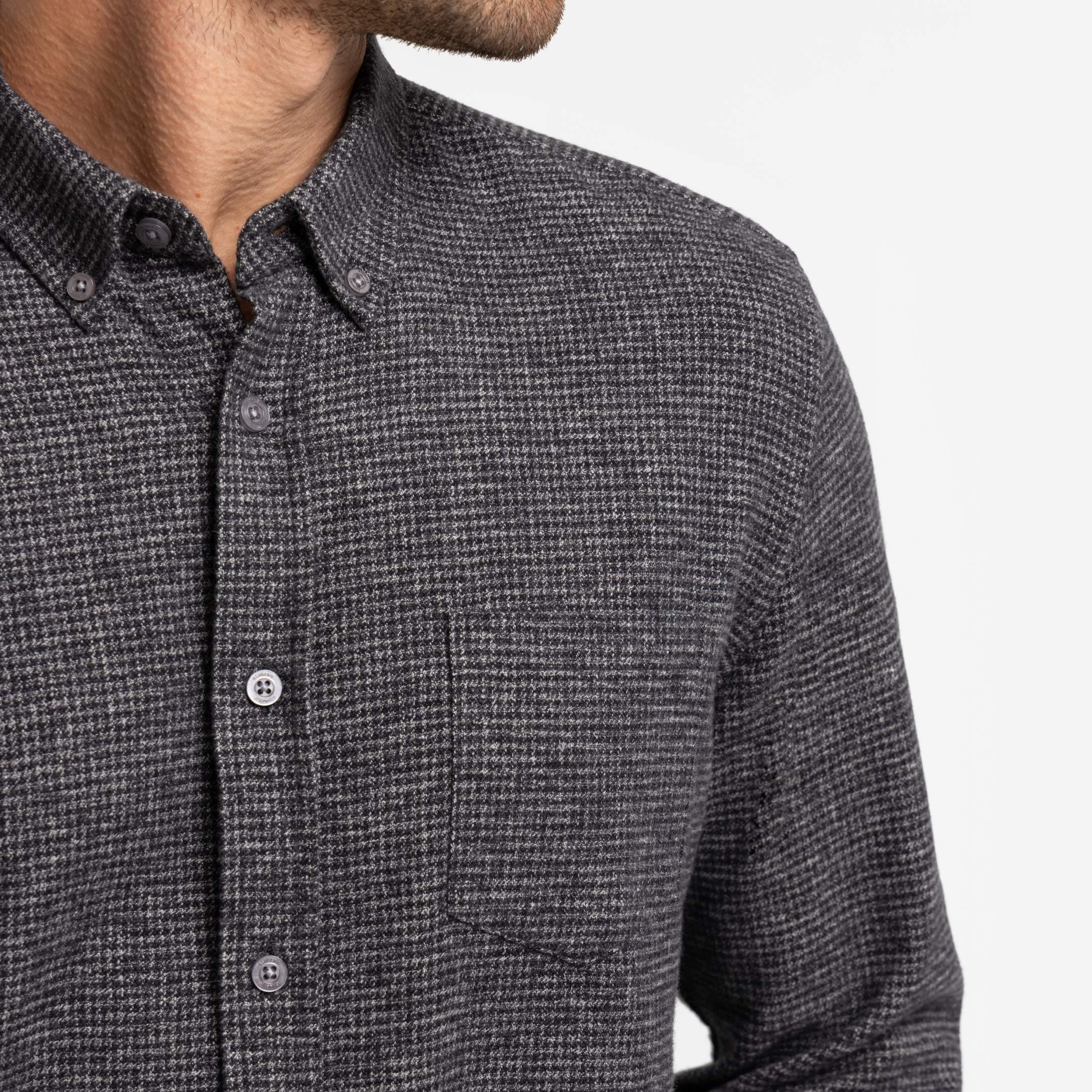 Charcoal Textured Brushed Shirt - Image 4