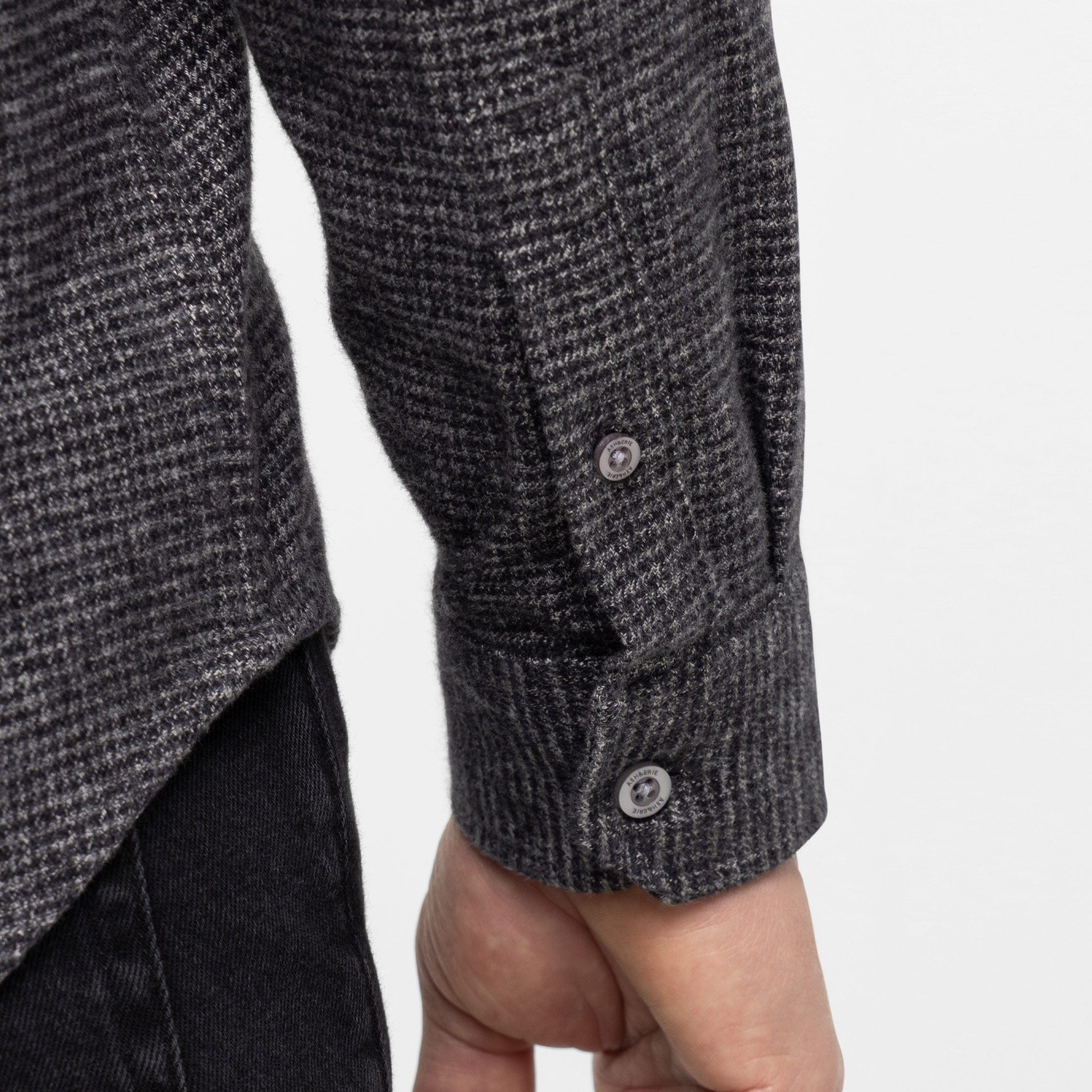Charcoal Textured Brushed Shirt - Image 5
