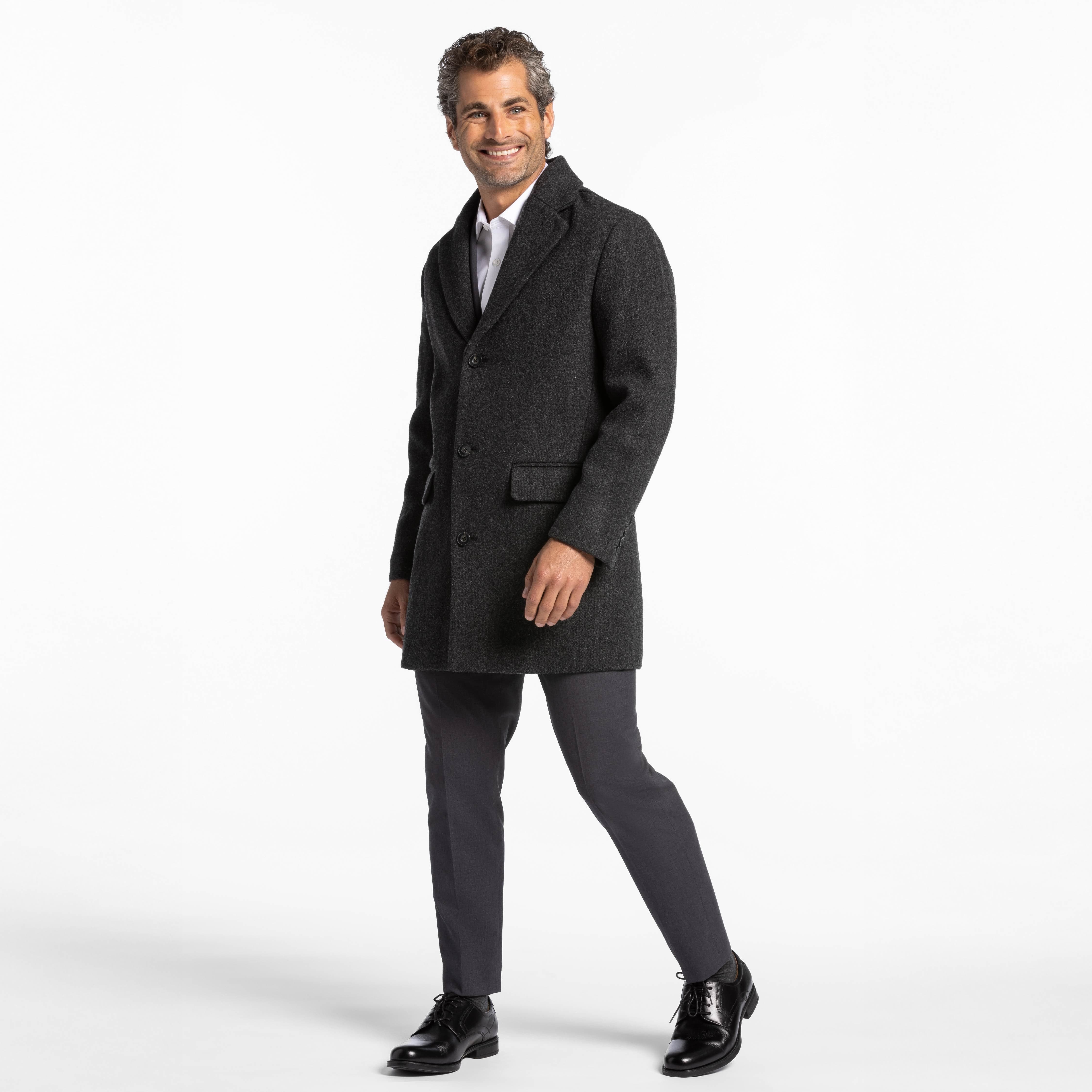 Charcoal Wool Top Coat - Image 2