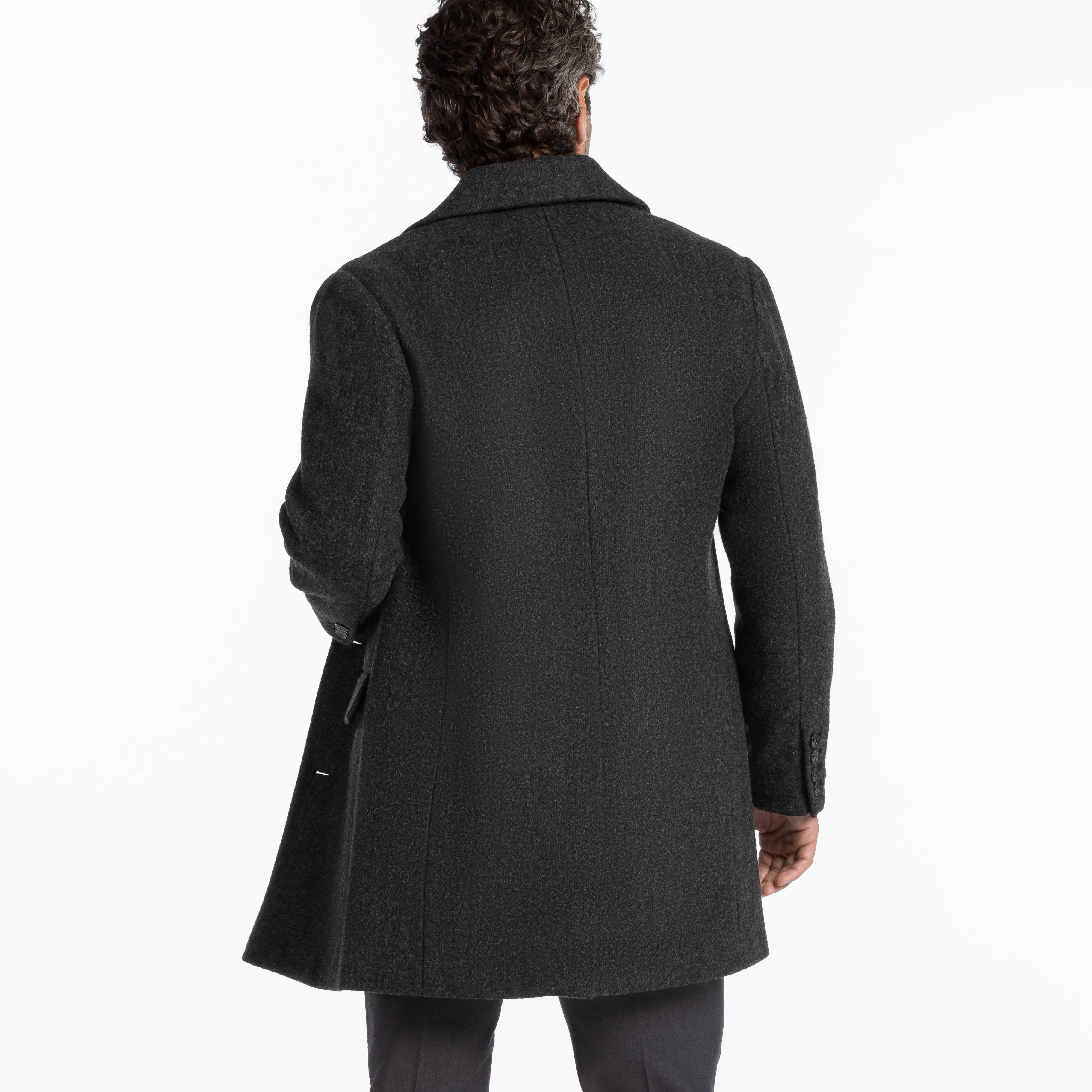 Charcoal Wool Top Coat - Image 3