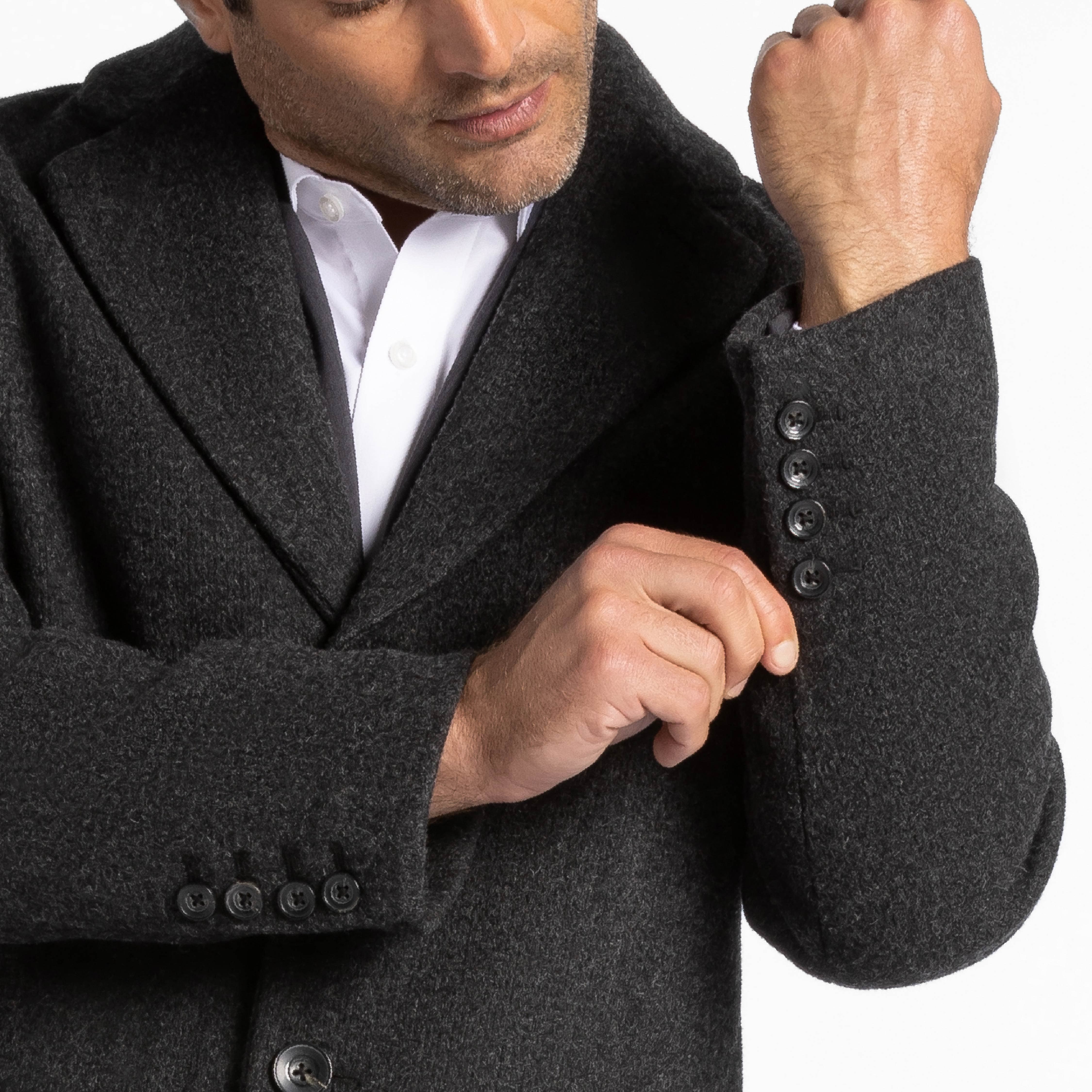 Charcoal Wool Top Coat - Image 5
