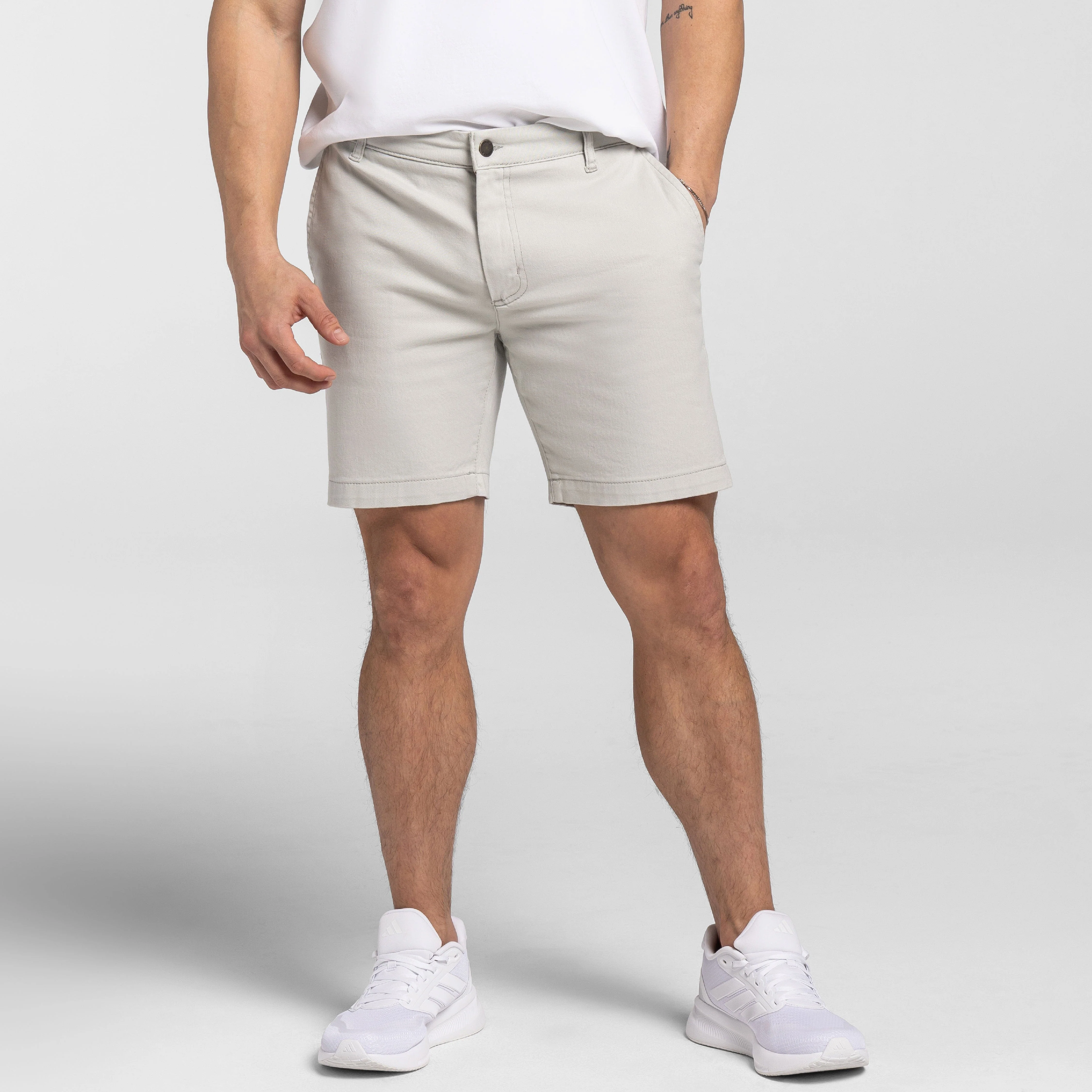 Cloud Grey Lightweight Stretch Chino Short