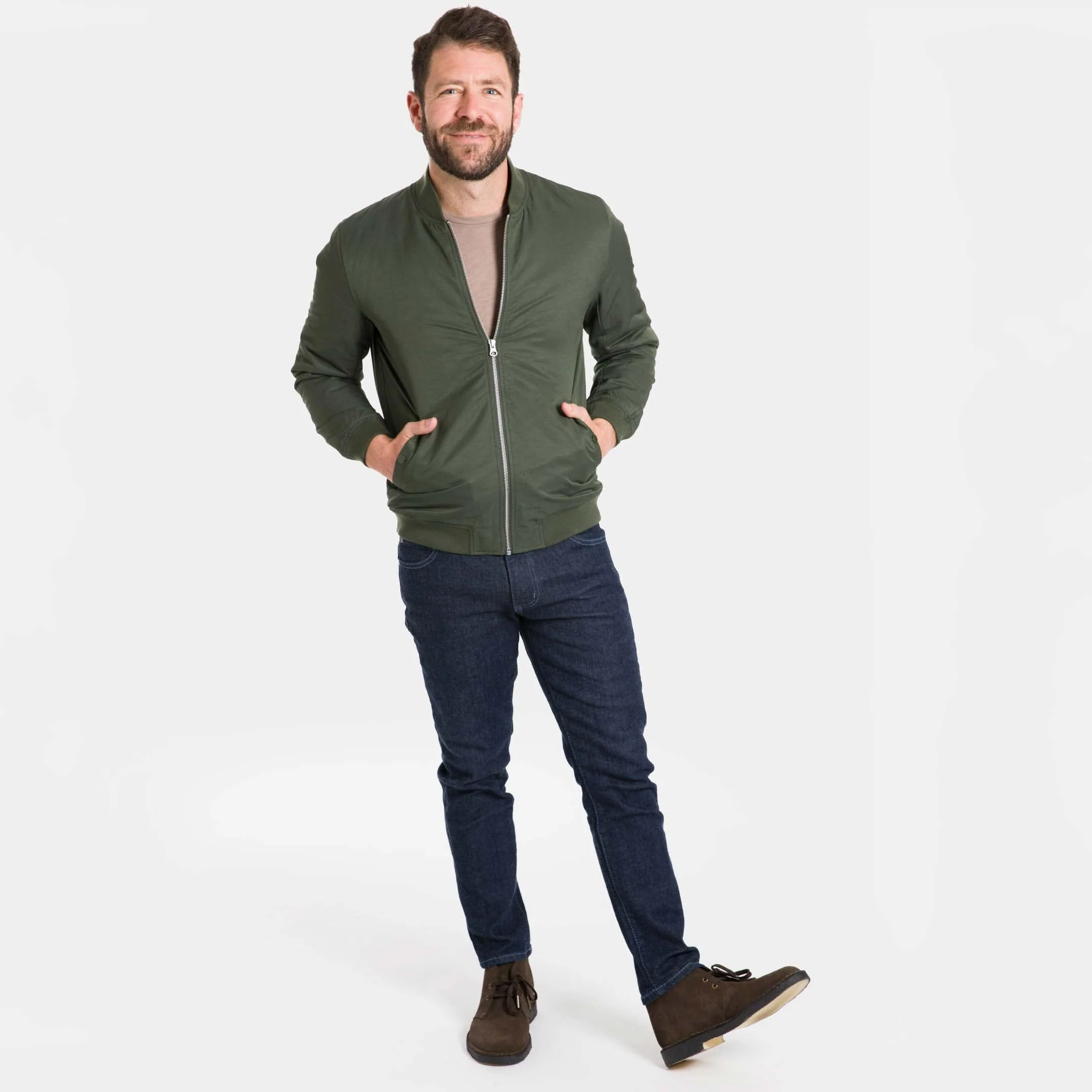 Dark Green Bomber Jacket - Image 2