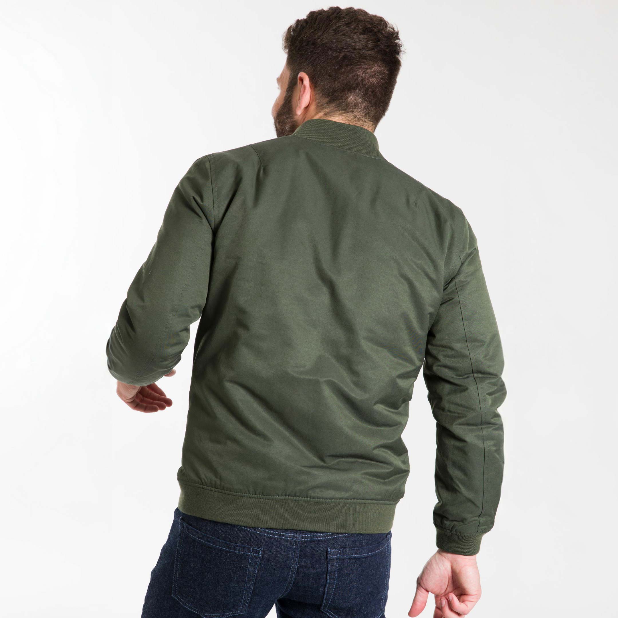 Dark Green Bomber Jacket - Image 3