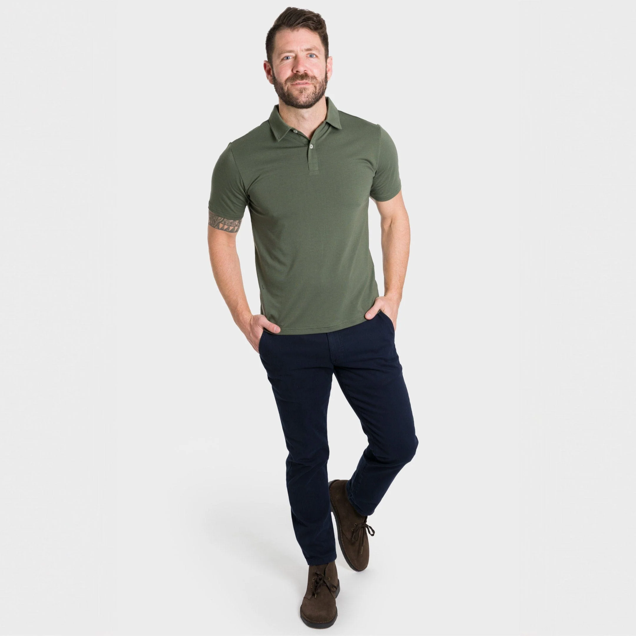 Dark Green Tech Polo - Image 2