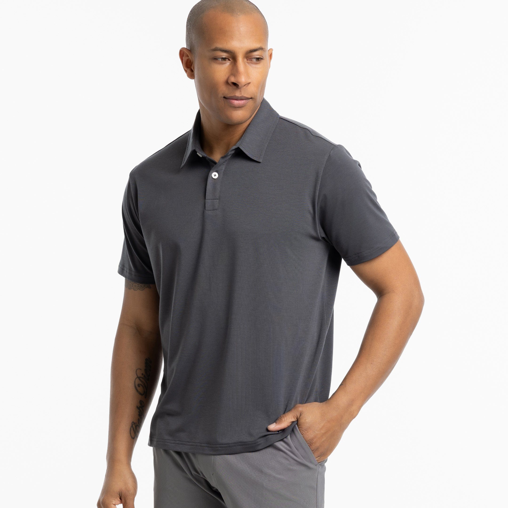 Dark Grey Tech Polo