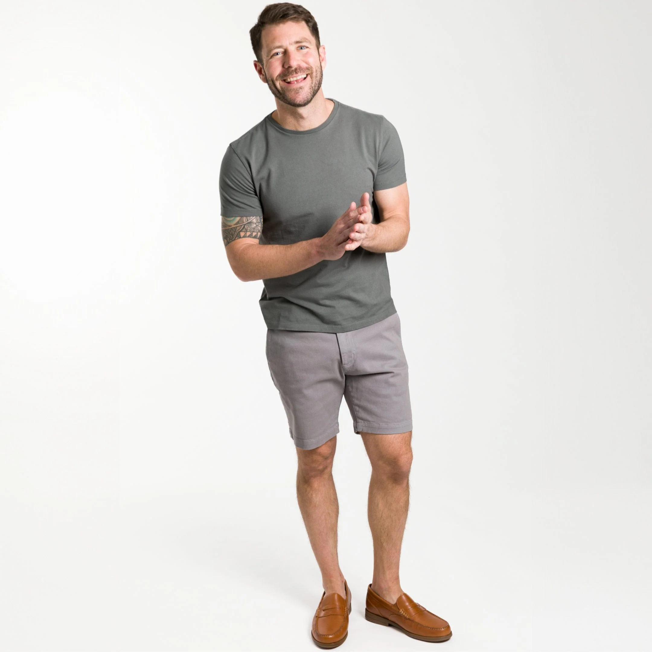 Fieldstone Grey Pima Cotton Crew Neck Tee - Image 2