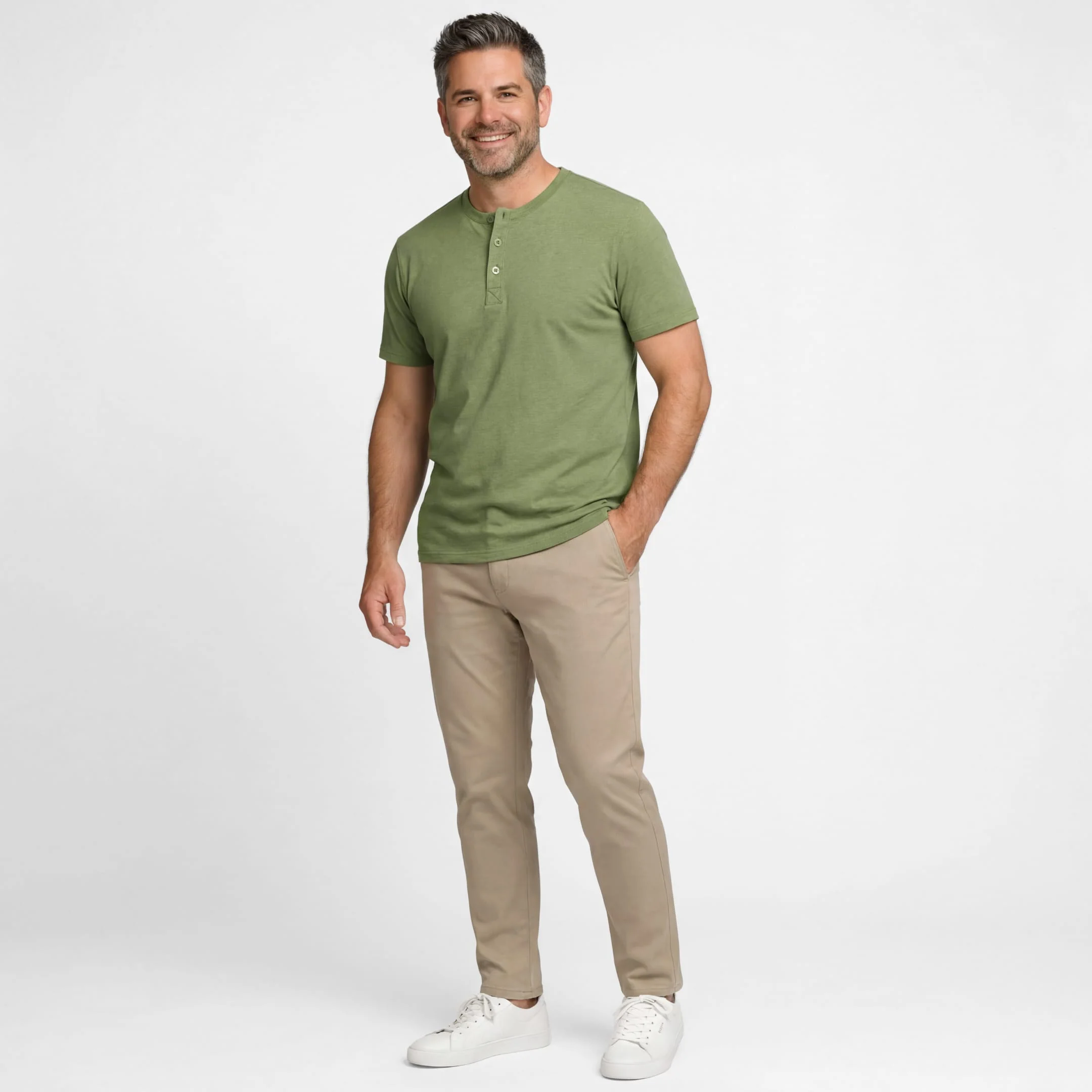 Green Melange Short Sleeve Henley - Image 6