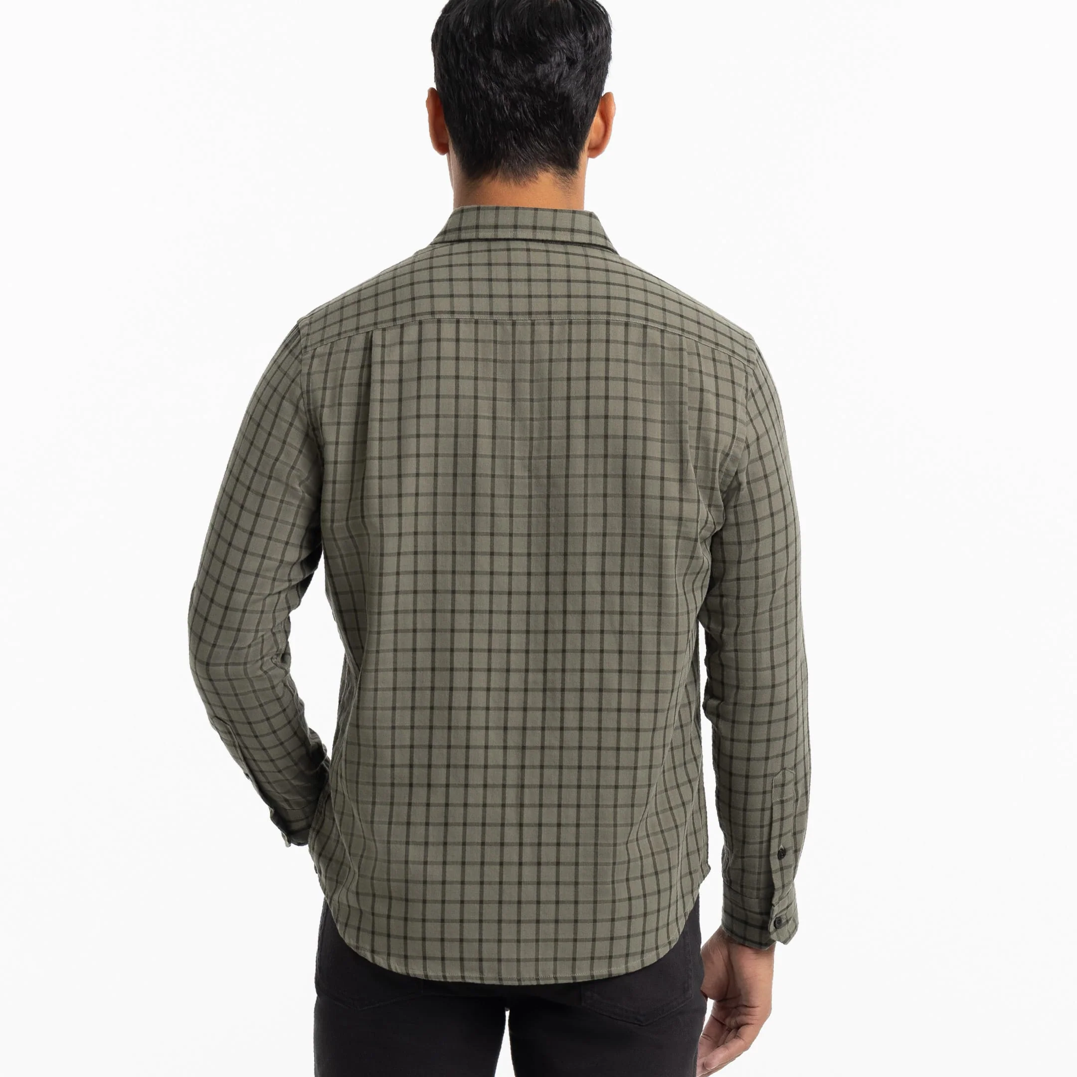 Green Windowpane Wrinkle Free Shirt - Image 3