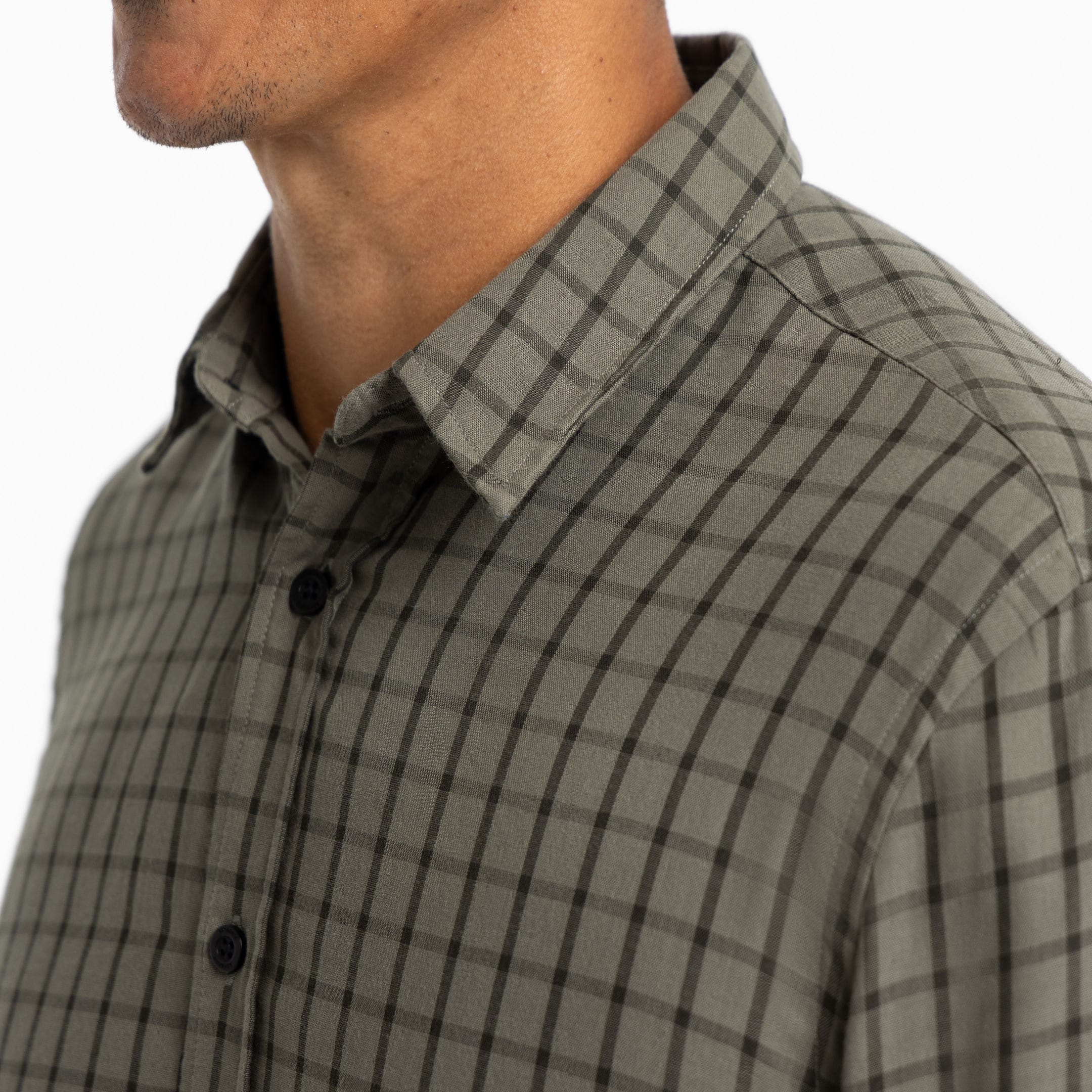 Green Windowpane Wrinkle Free Shirt - Image 4