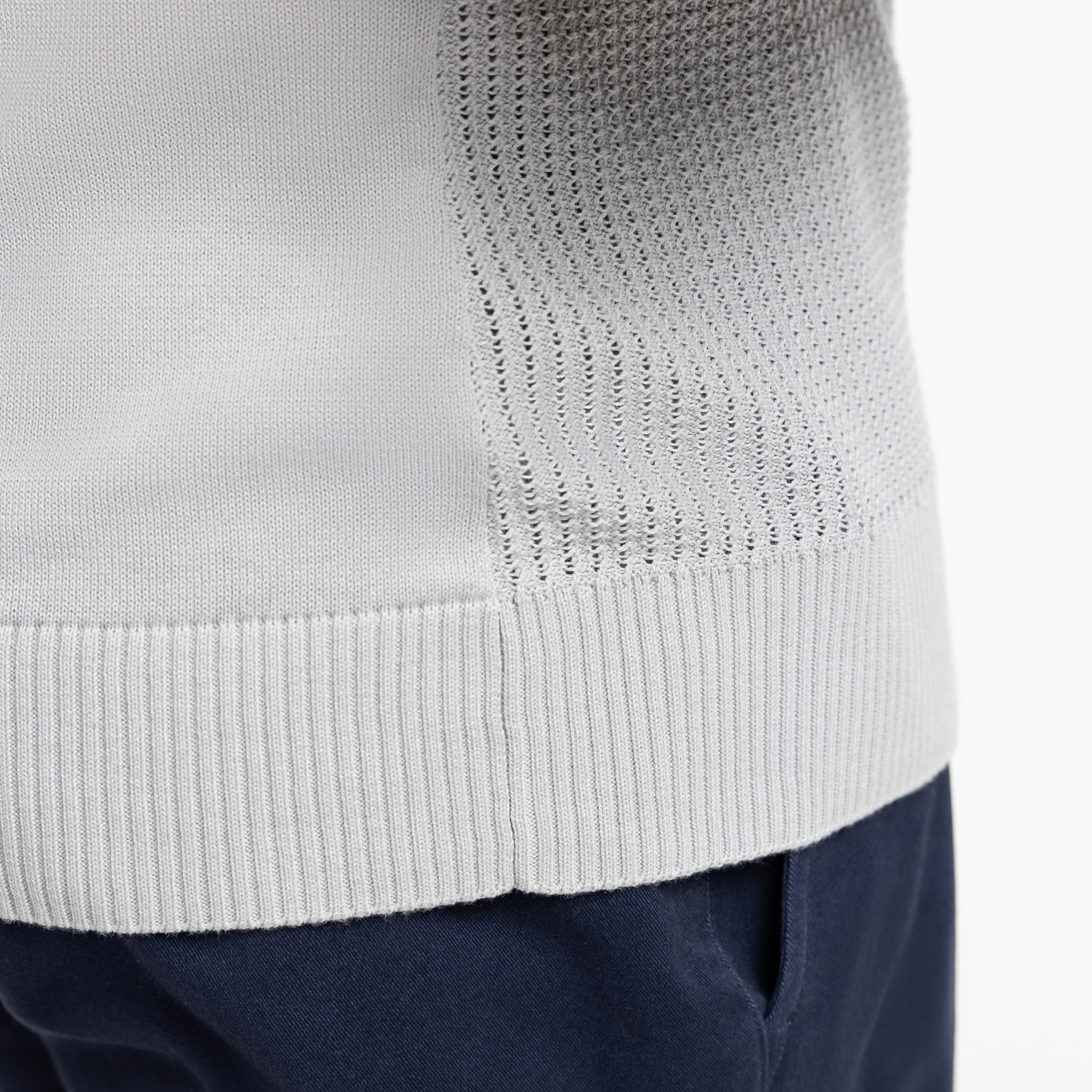Grey Button Knit Polo - Image 5
