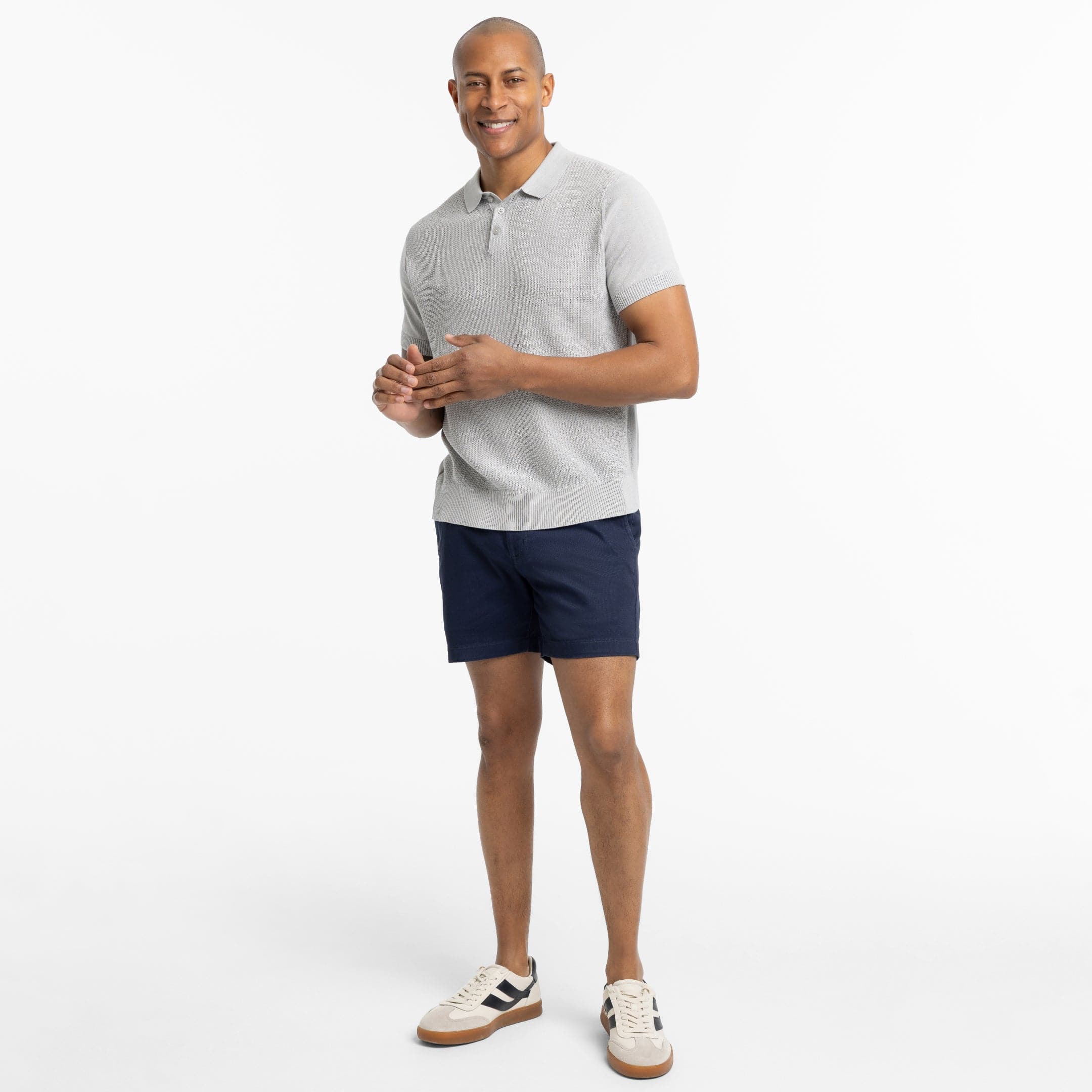 Grey Button Knit Polo - Image 6