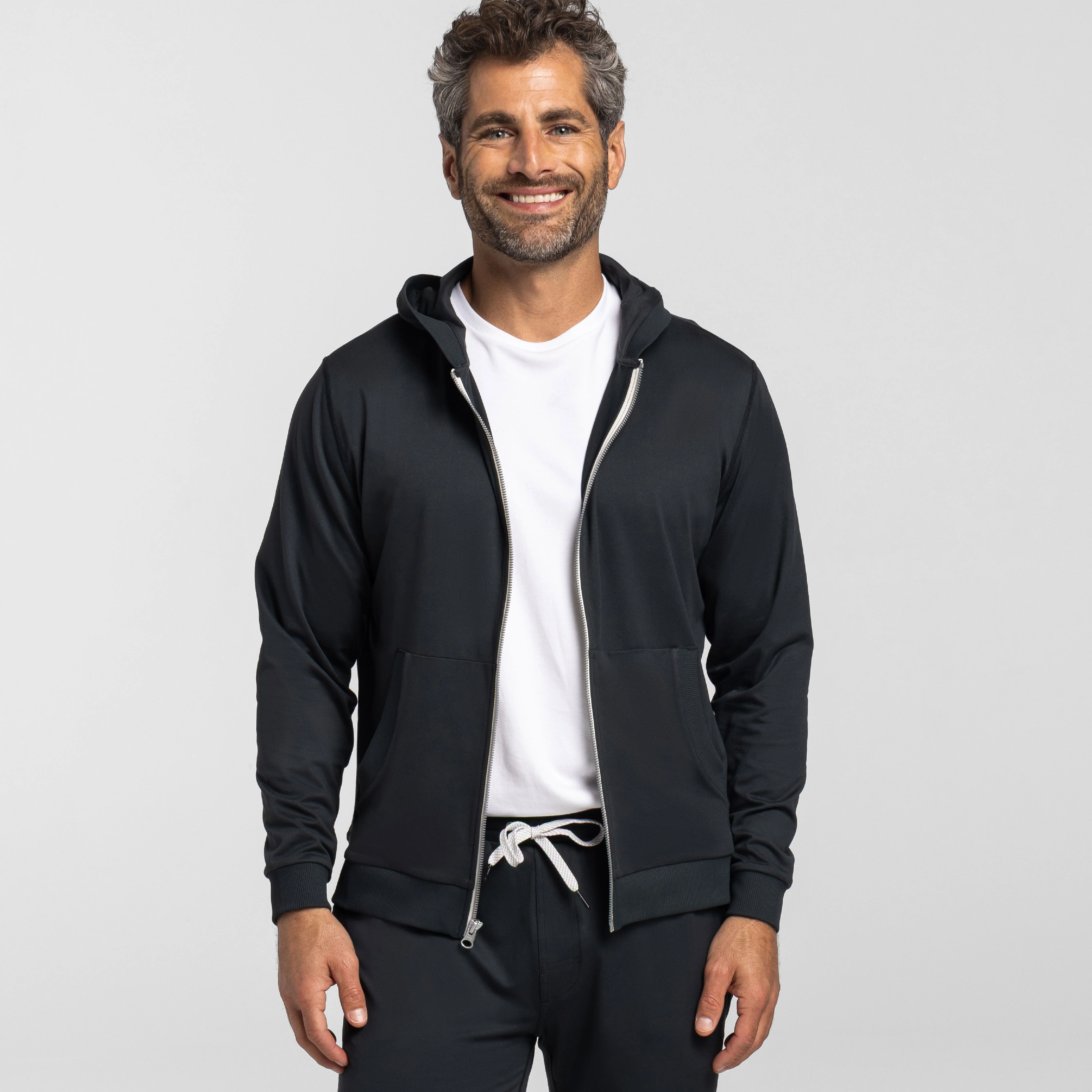 Grey CloudFlex Performance Full-Zip Hoodie